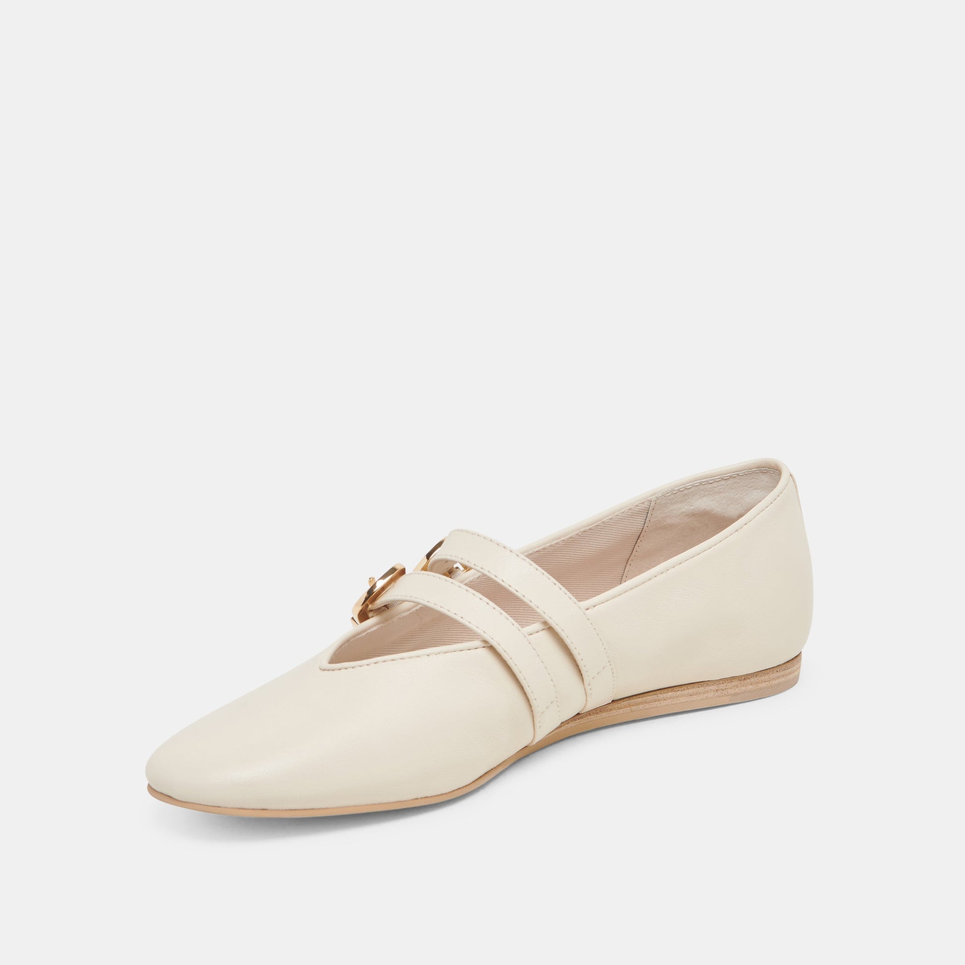 BAYLEE WIDE BALLET FLATS IVORY LEATHER
 – Dolce Vita
