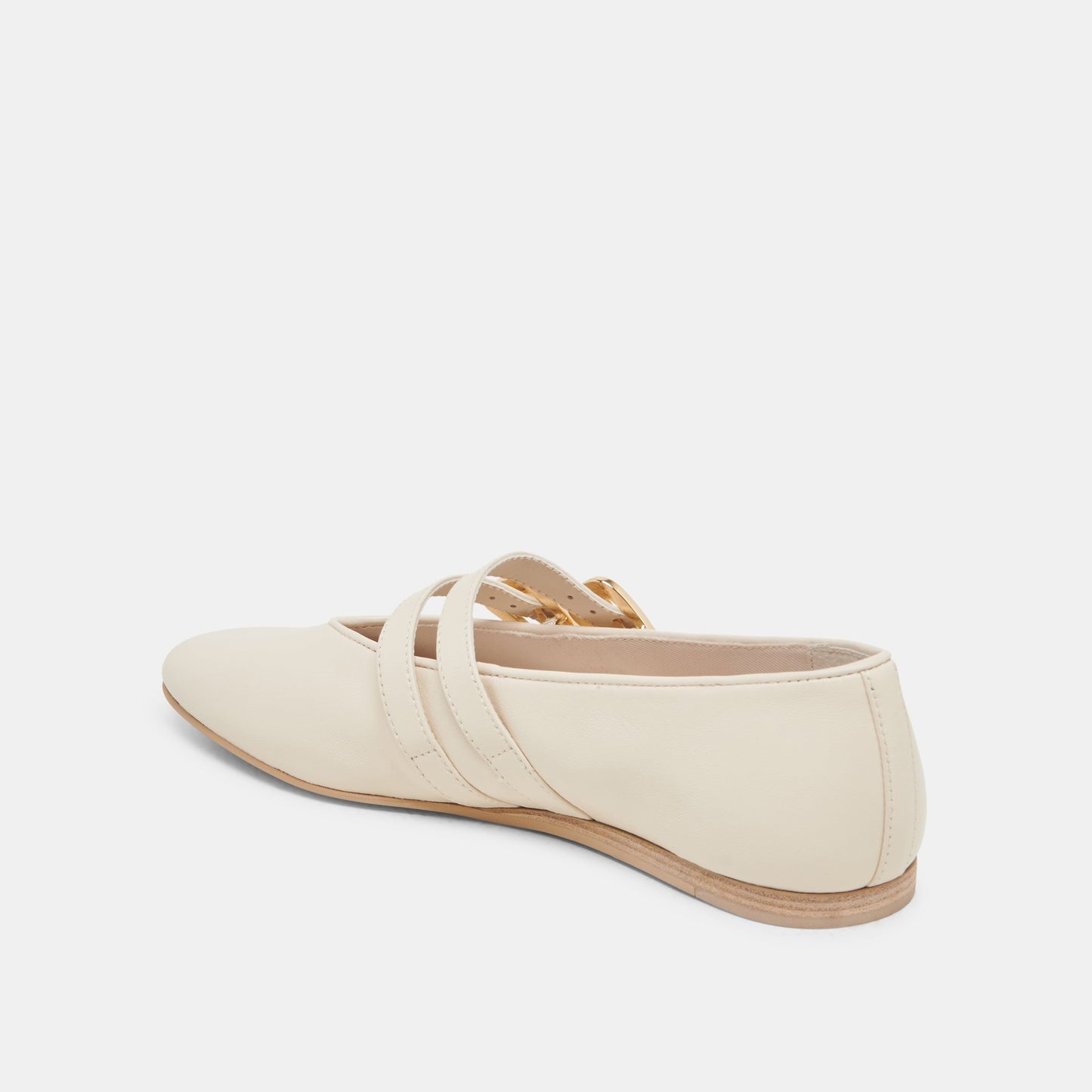 BAYLEE WIDE BALLET FLATS IVORY LEATHER
 – Dolce Vita