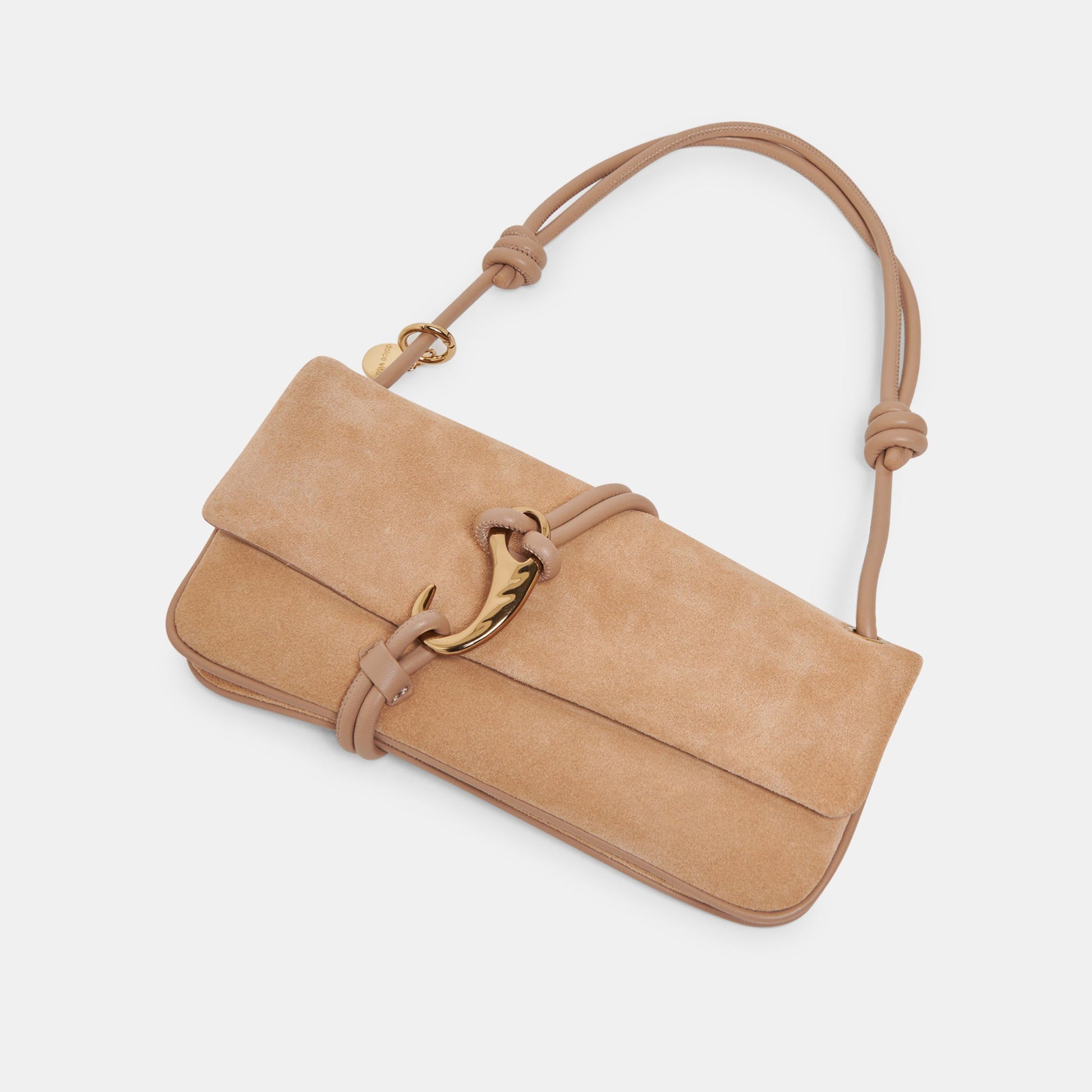 ALICE SHOULDER BAG BEIGE SUEDE
 – Dolce Vita