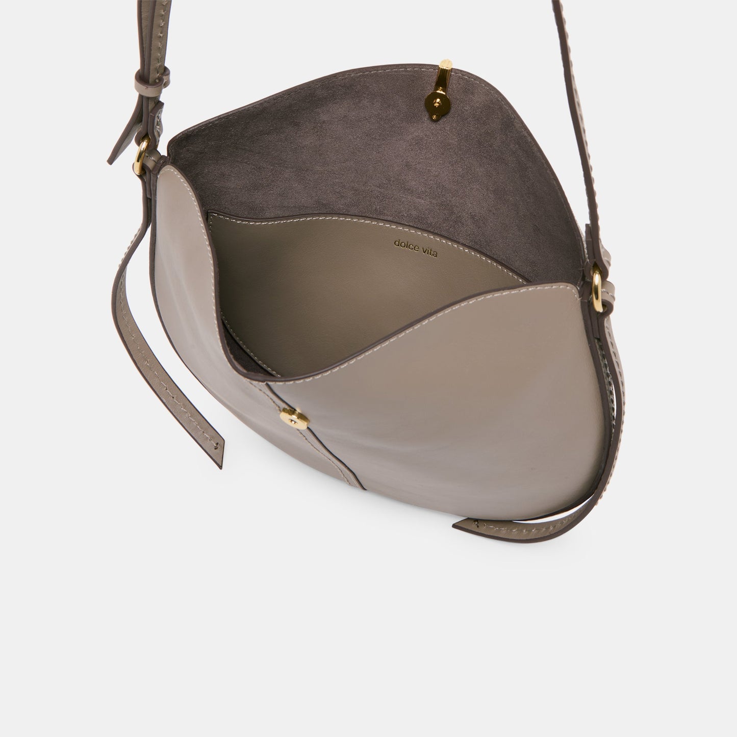 Burano Grey Leather Crossbody