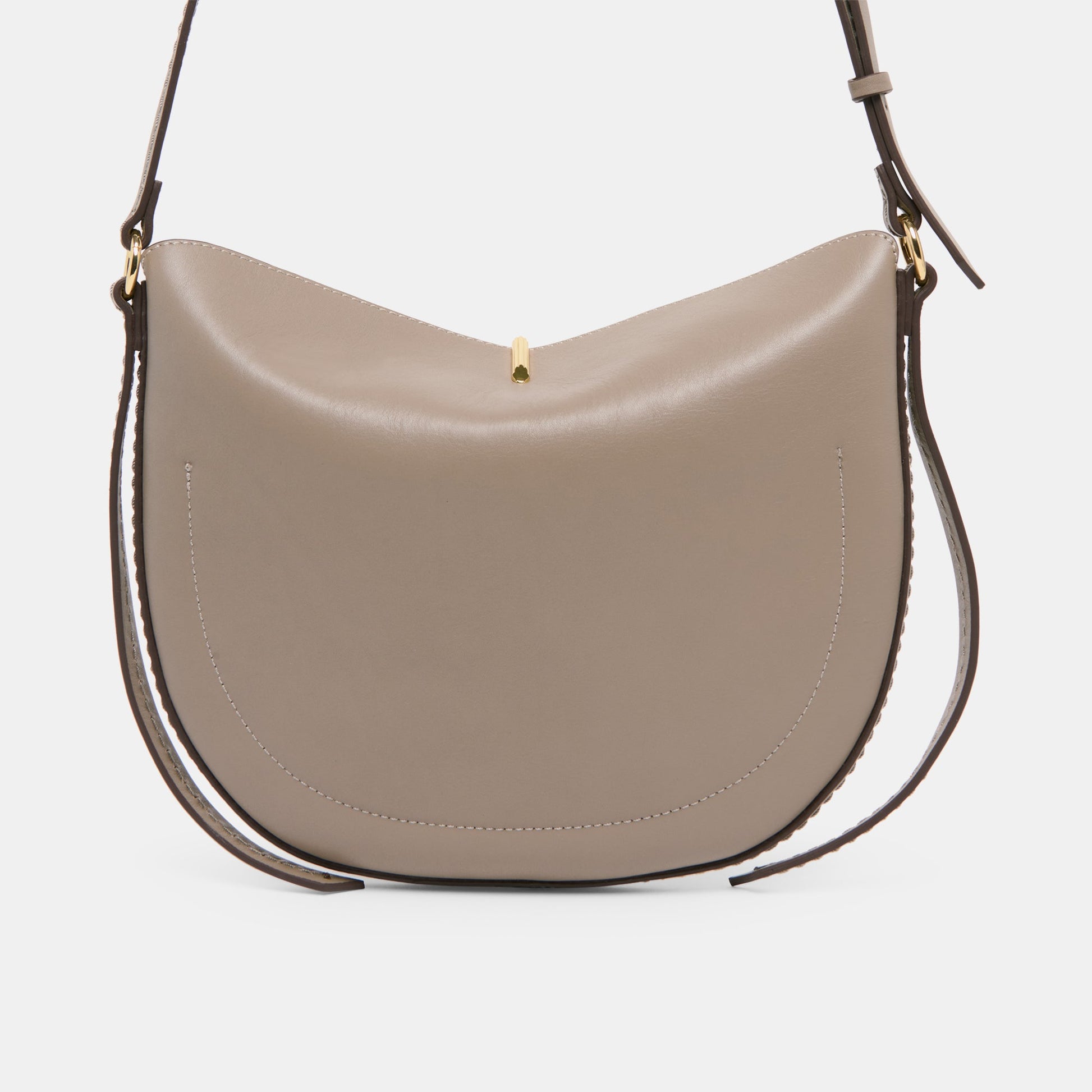 Burano Grey Leather Crossbody
