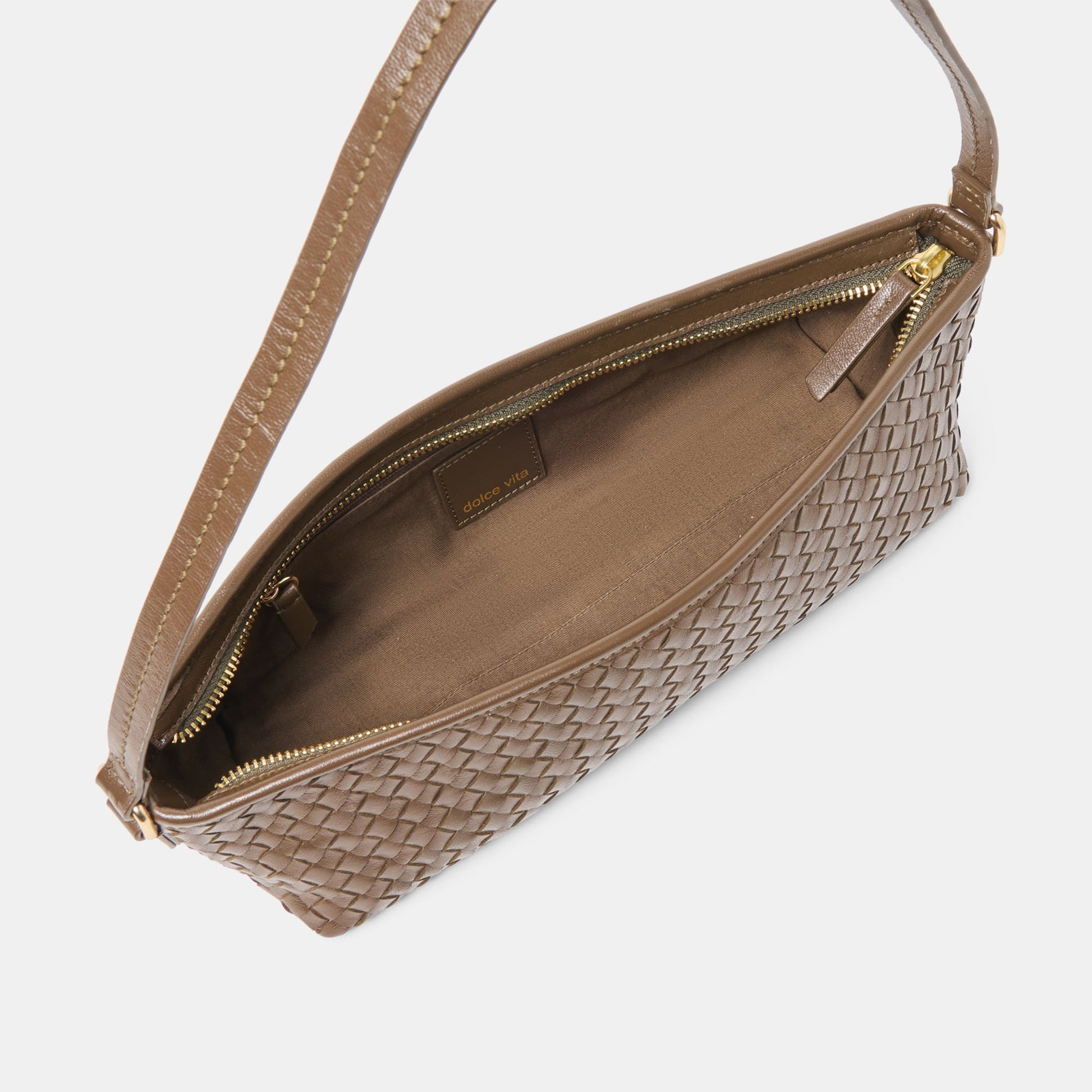 Savaii Brown Woven Leather Shoulder Bag