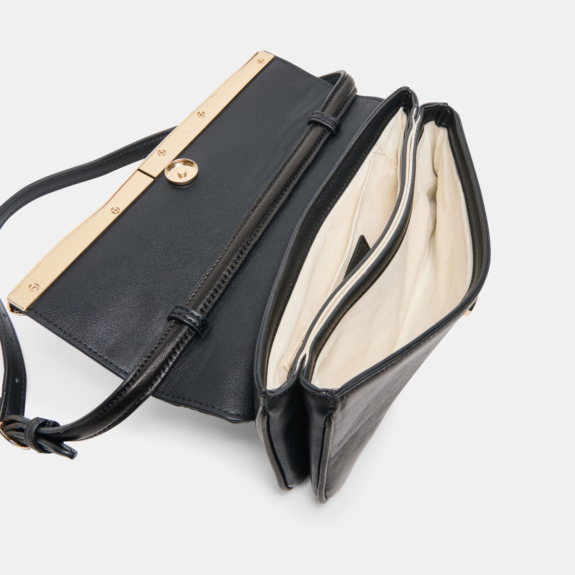Azura Black Leather Shoulder Bag