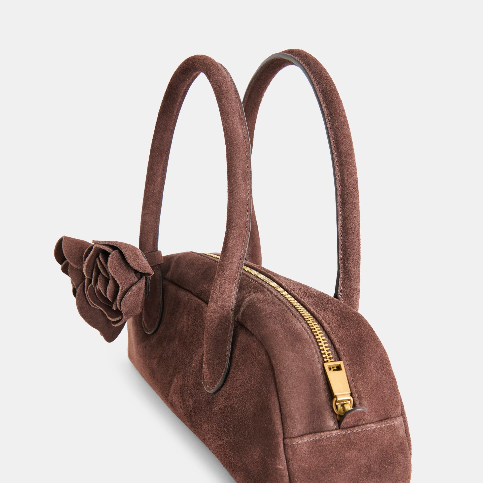 Boracay Chocolate Suede Shoulder Bag