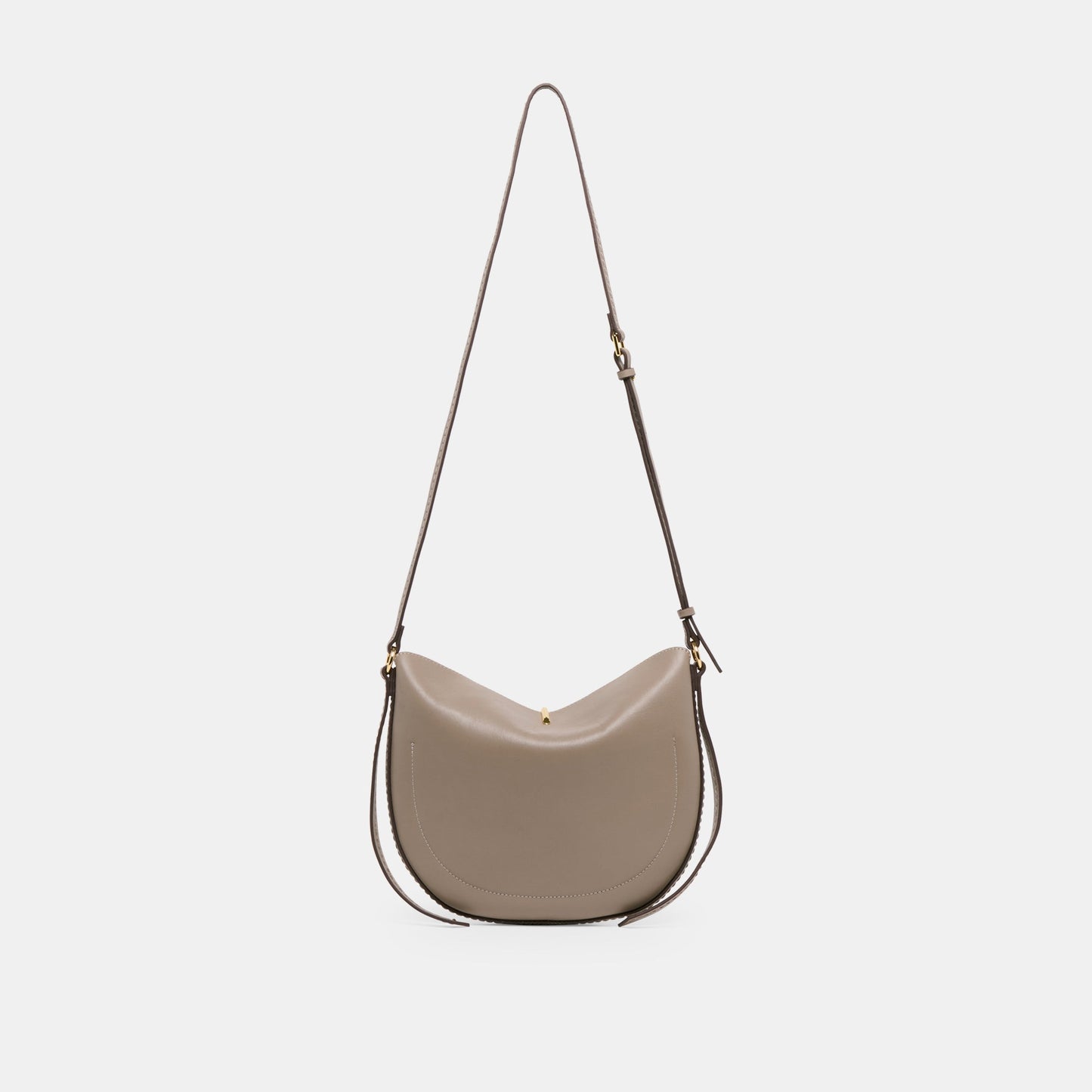 Burano Grey Leather Crossbody