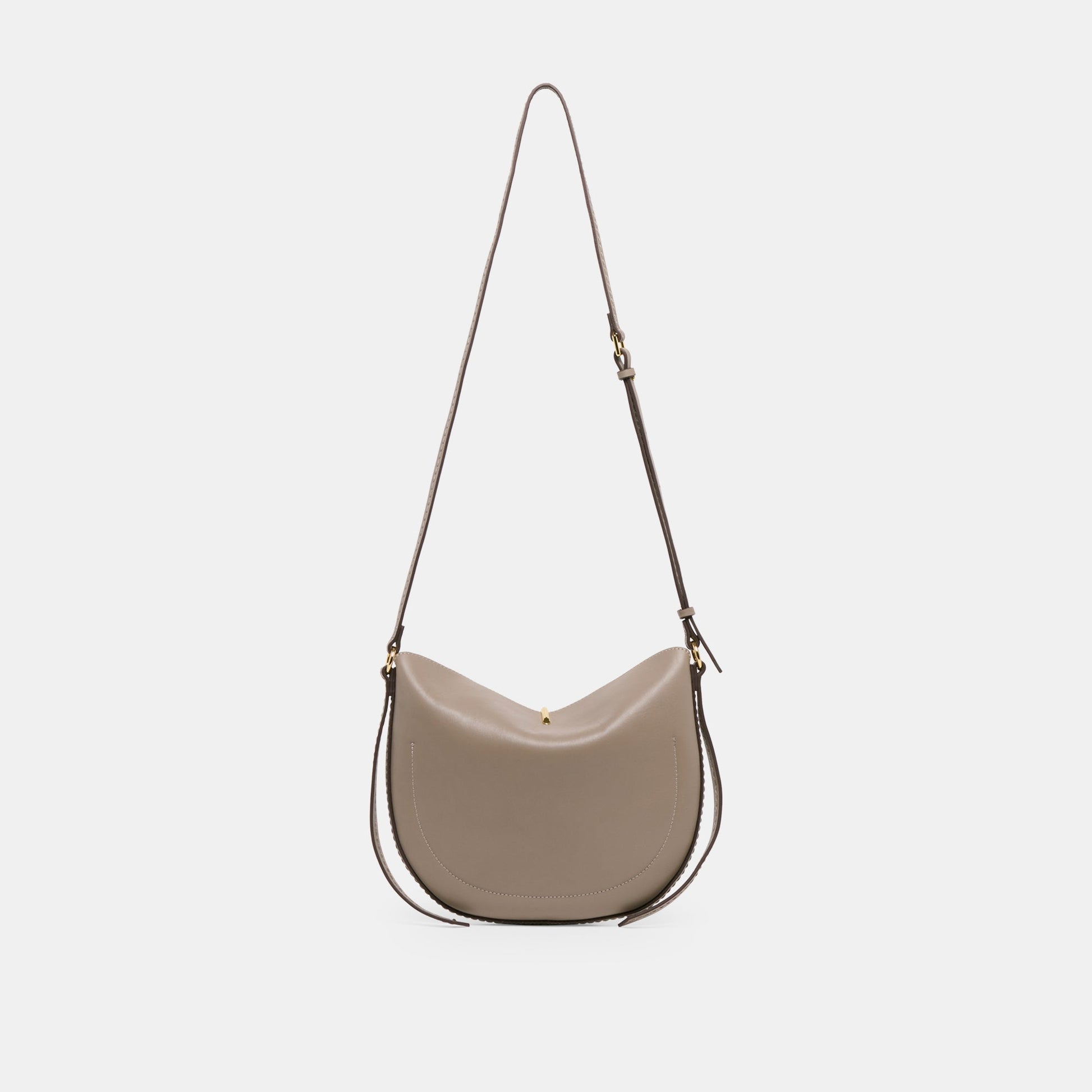 Burano Grey Leather Crossbody