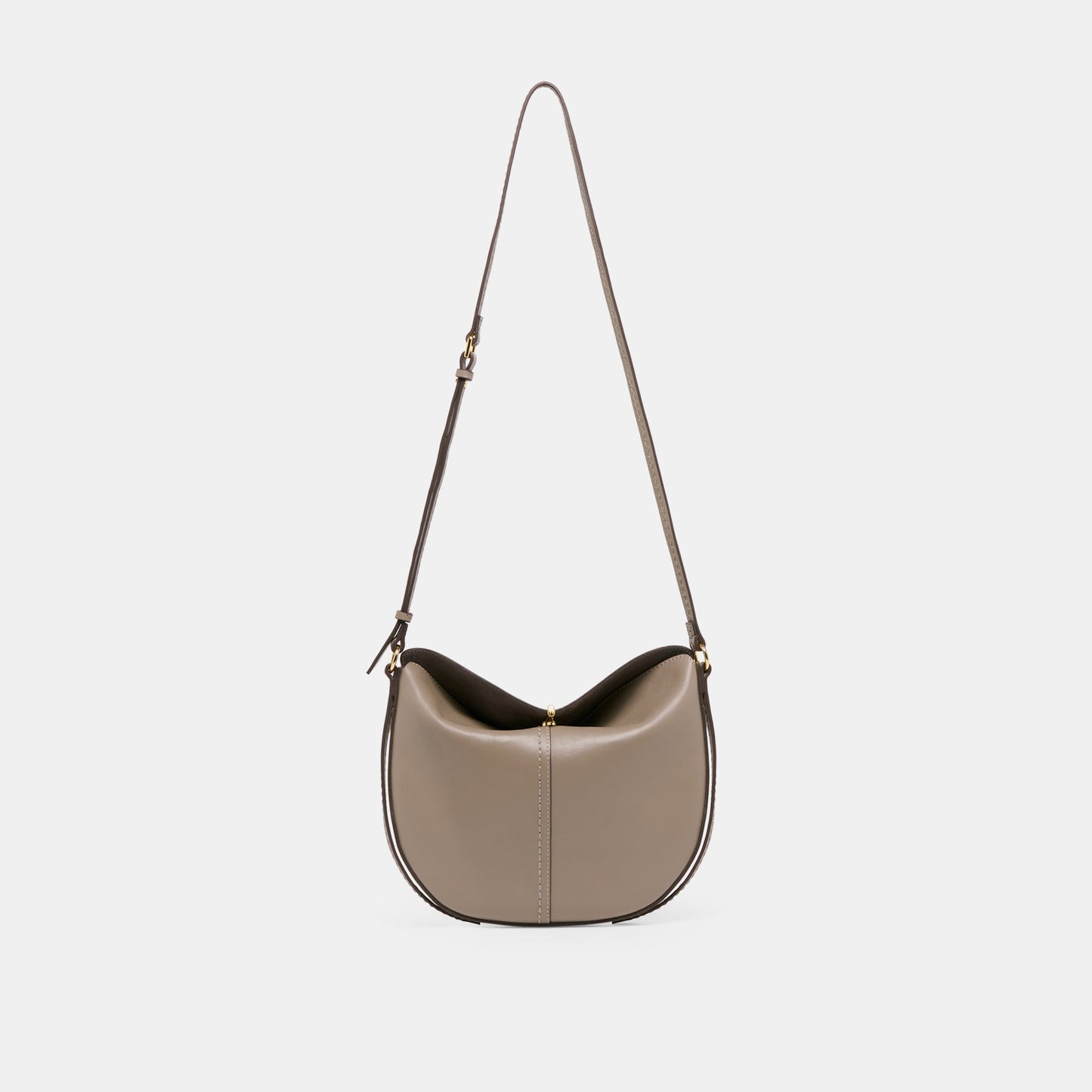Burano Grey Leather Crossbody