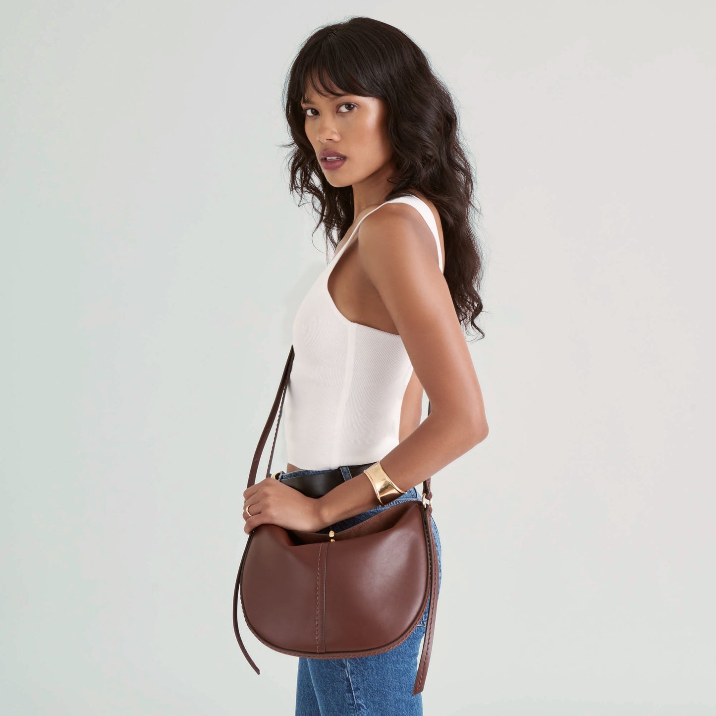 Burano Brown Leather Crossbody