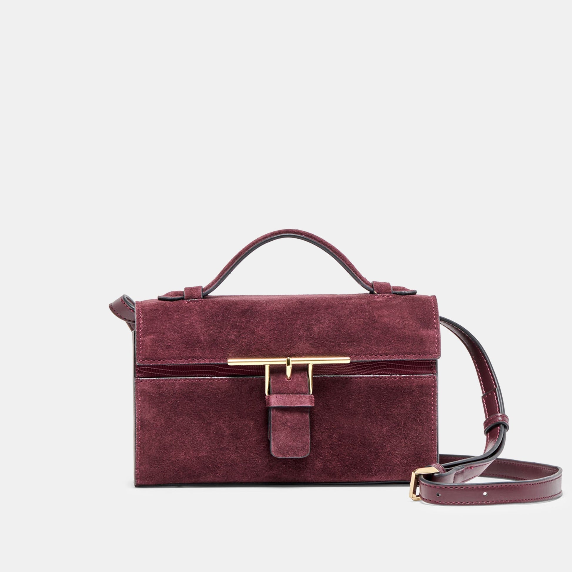 Zannone Burgundy Suede Crossbody
