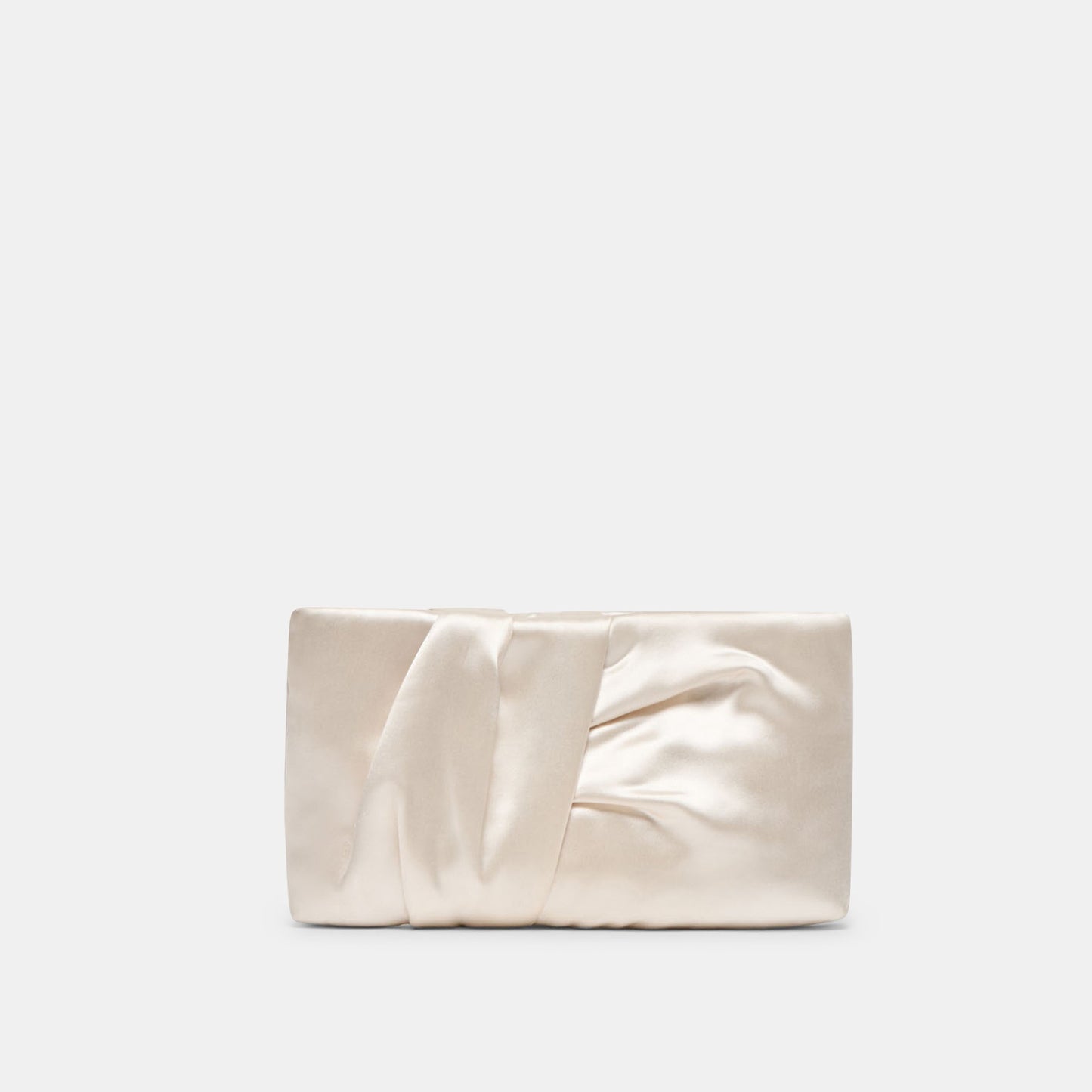 Rozey White Satin Clutch