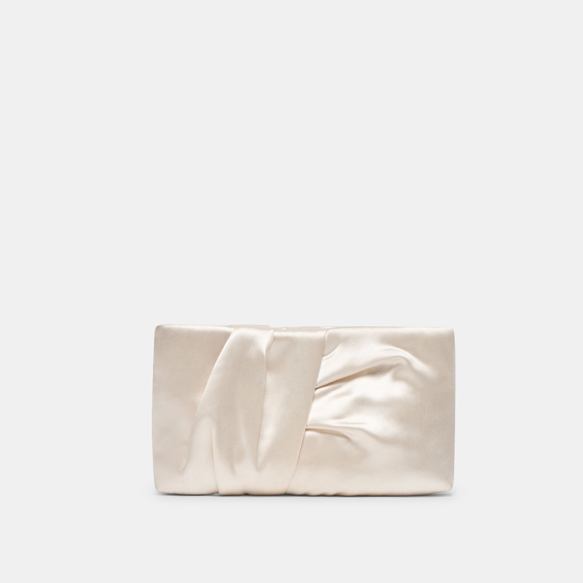 Rozey White Satin Clutch