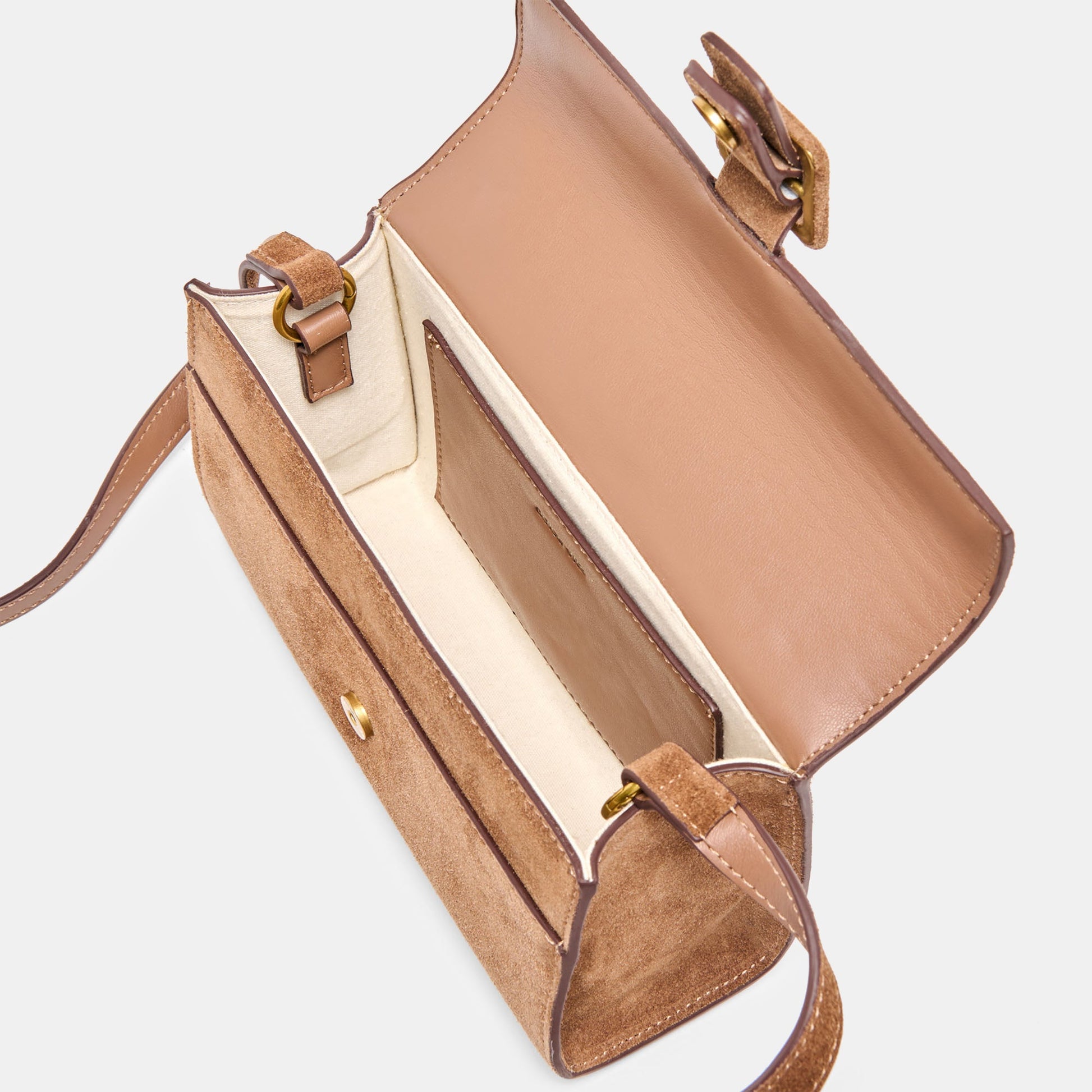 Chris Camel Suede Crossbody