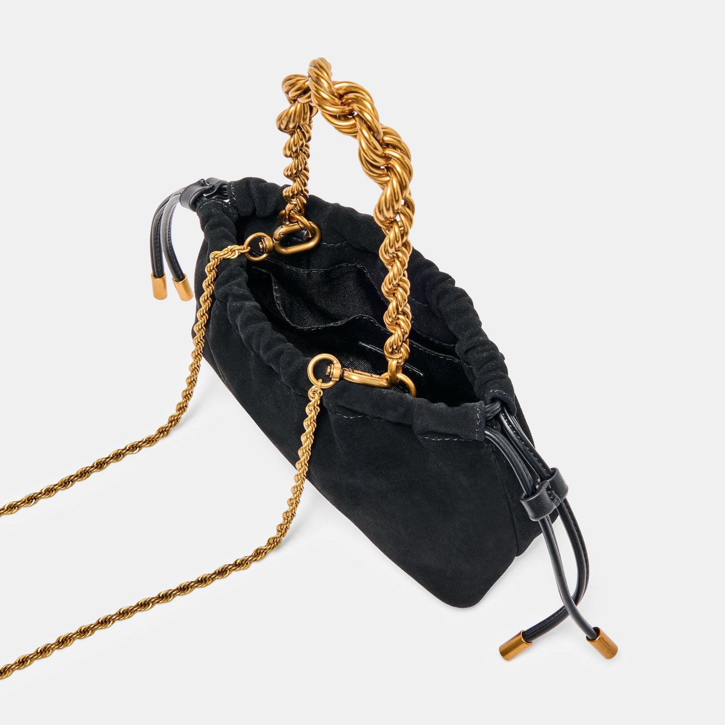 Cleo Black Suede Crossbody
