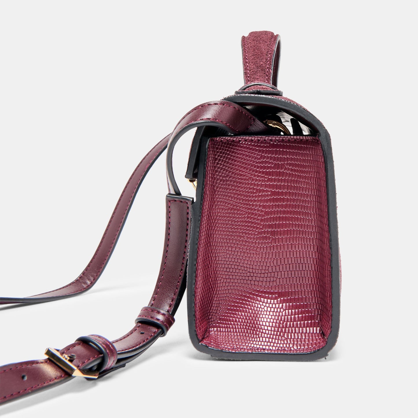 Zannone Burgundy Suede Crossbody