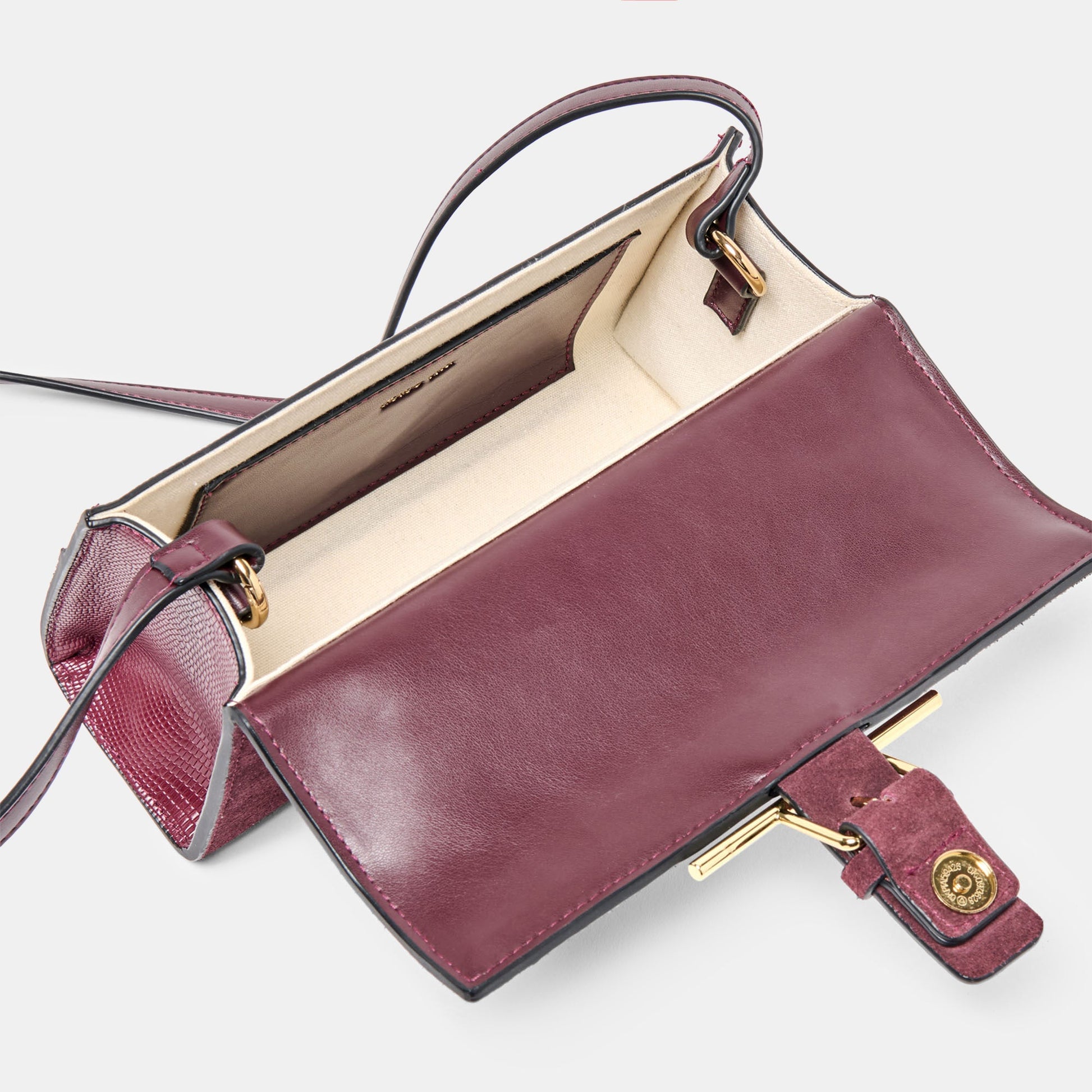 Zannone Burgundy Suede Crossbody