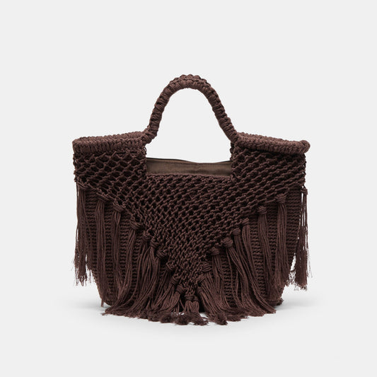 Birch Chocolate Crochet Handbag