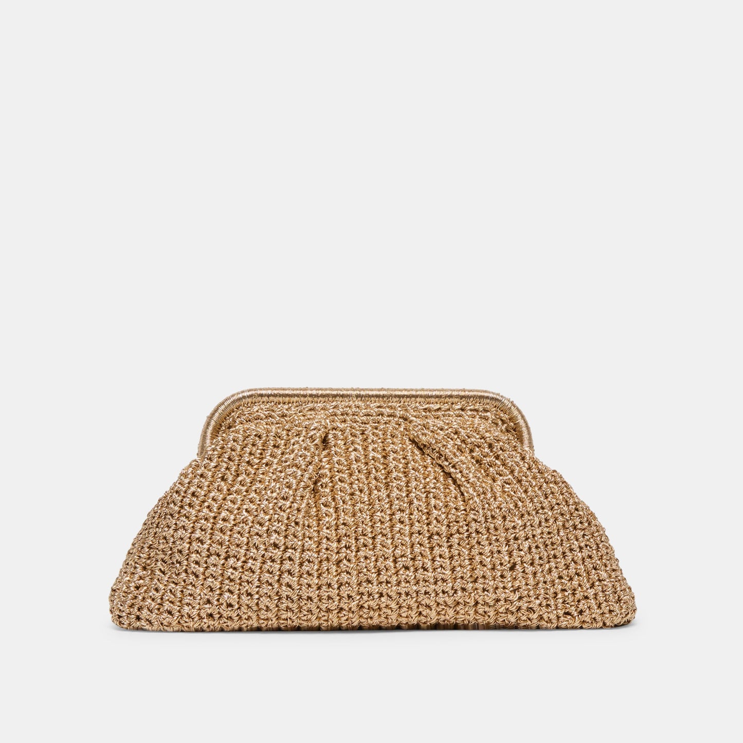 Ione Gold Crochet Clutch