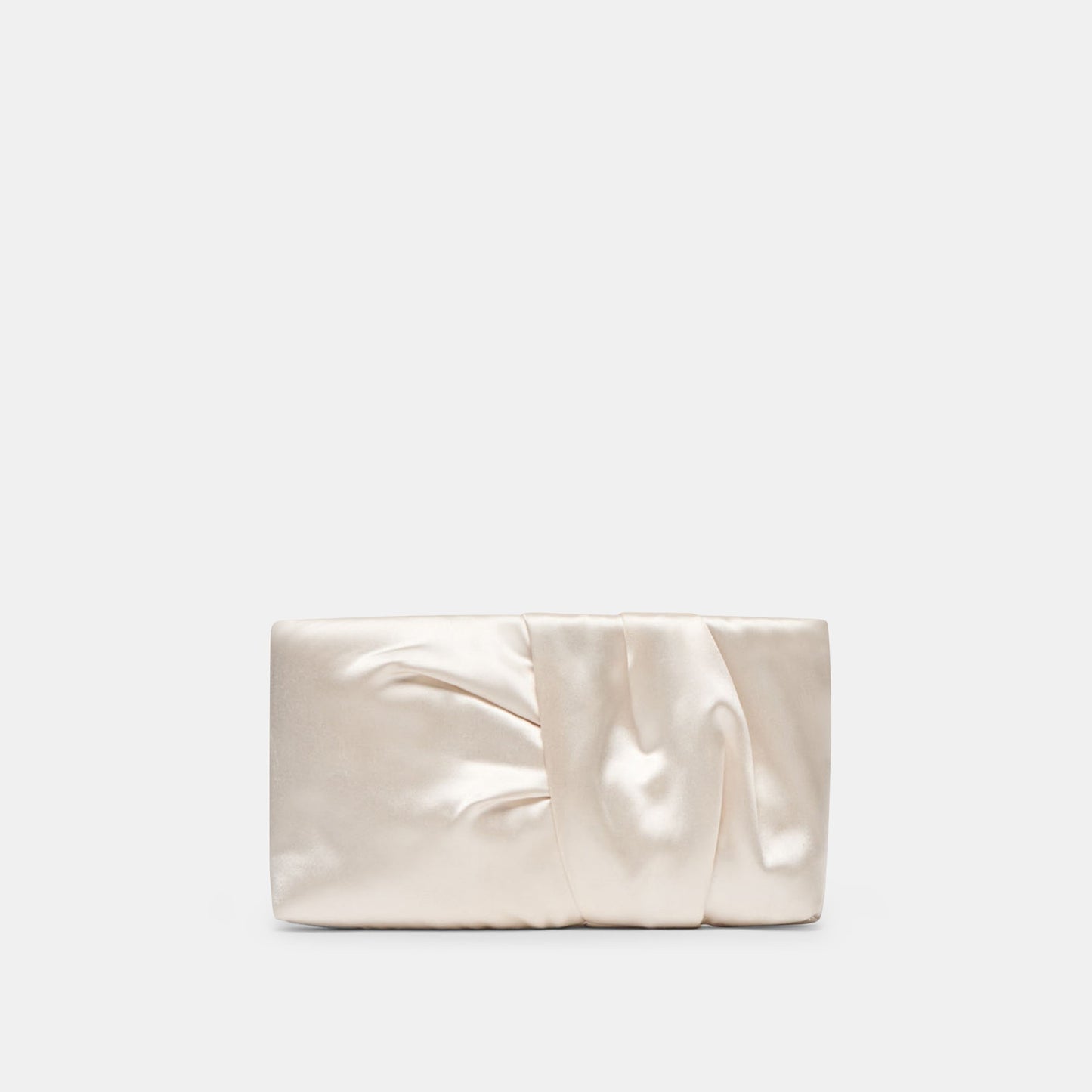 Rozey White Satin Clutch