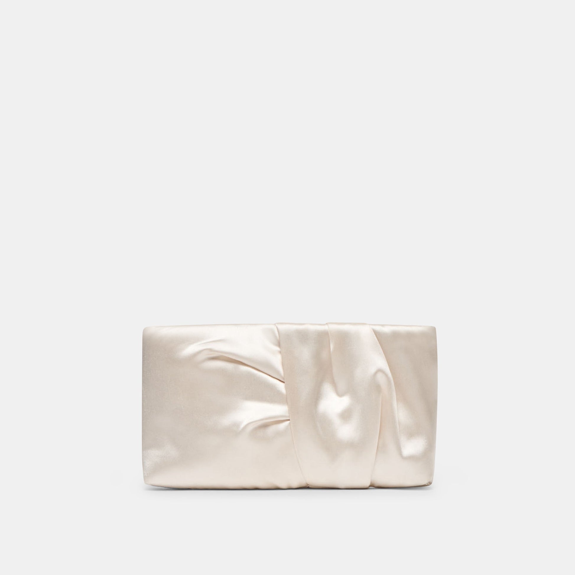 Rozey White Satin Clutch