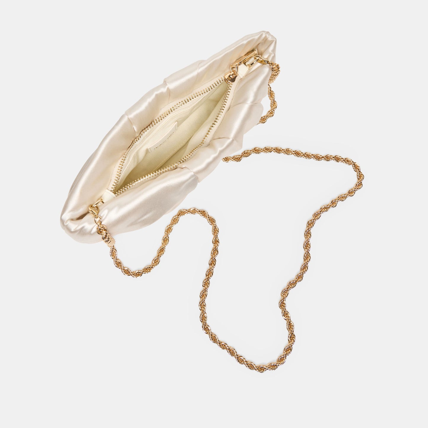 Rozey White Satin Clutch