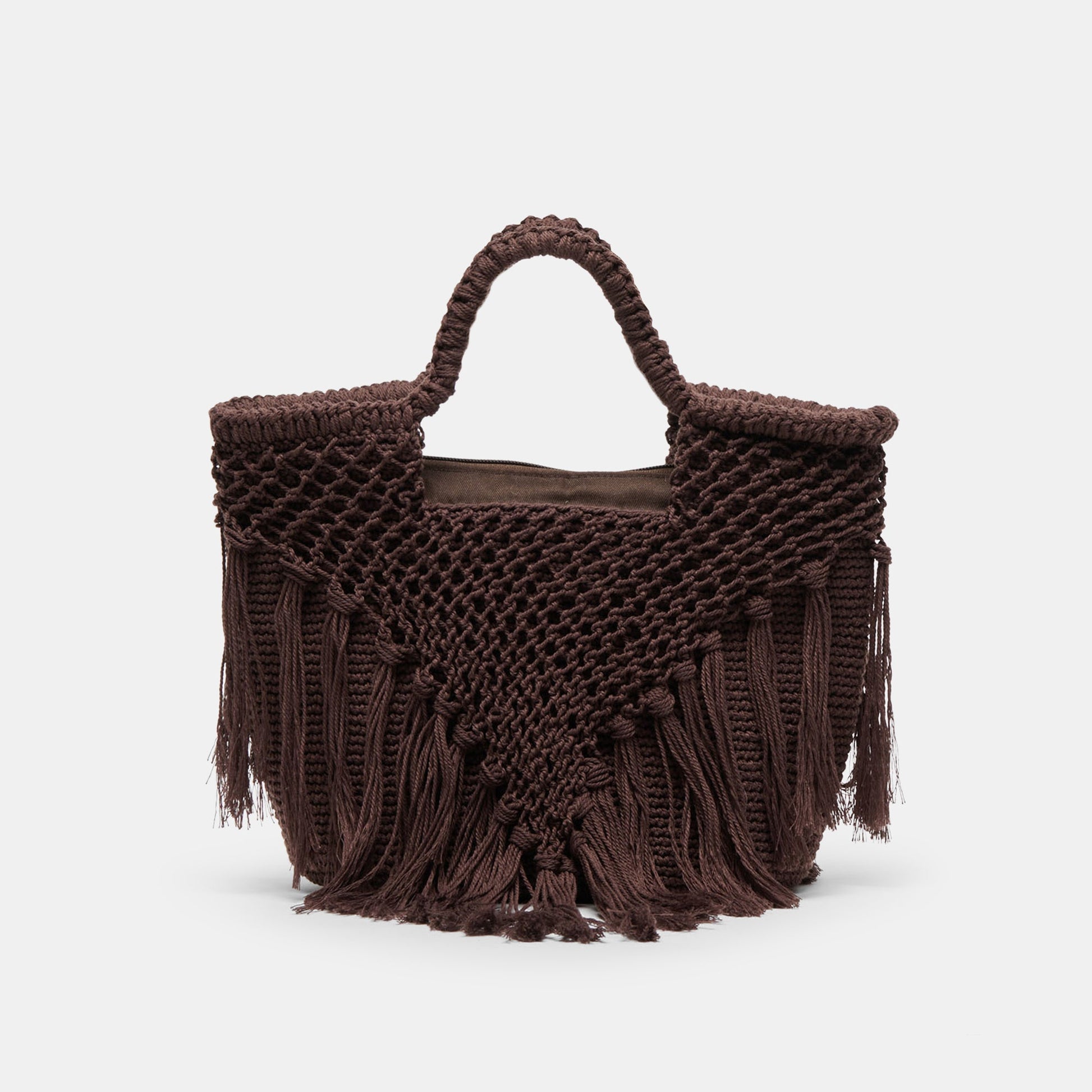 Birch Chocolate Crochet Handbag