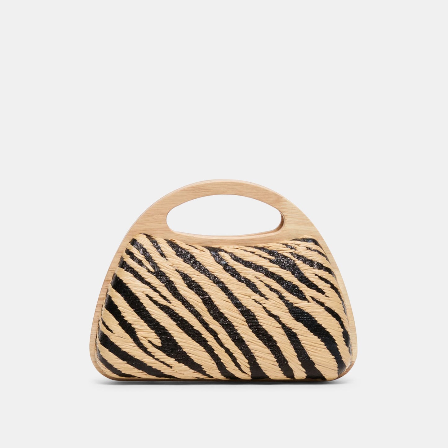 Maelie Black Natural Zebra Raffia Handbag