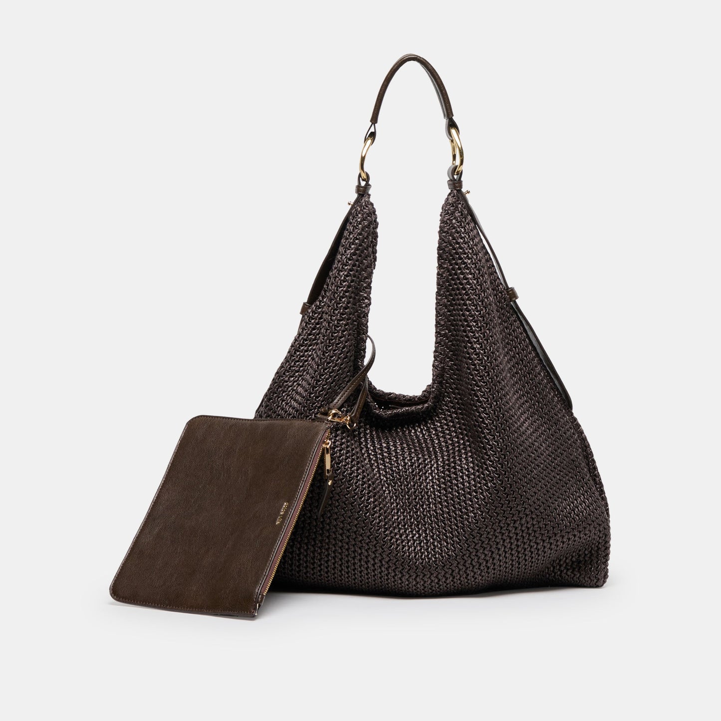 Miriel Chocolate Raffia Tote