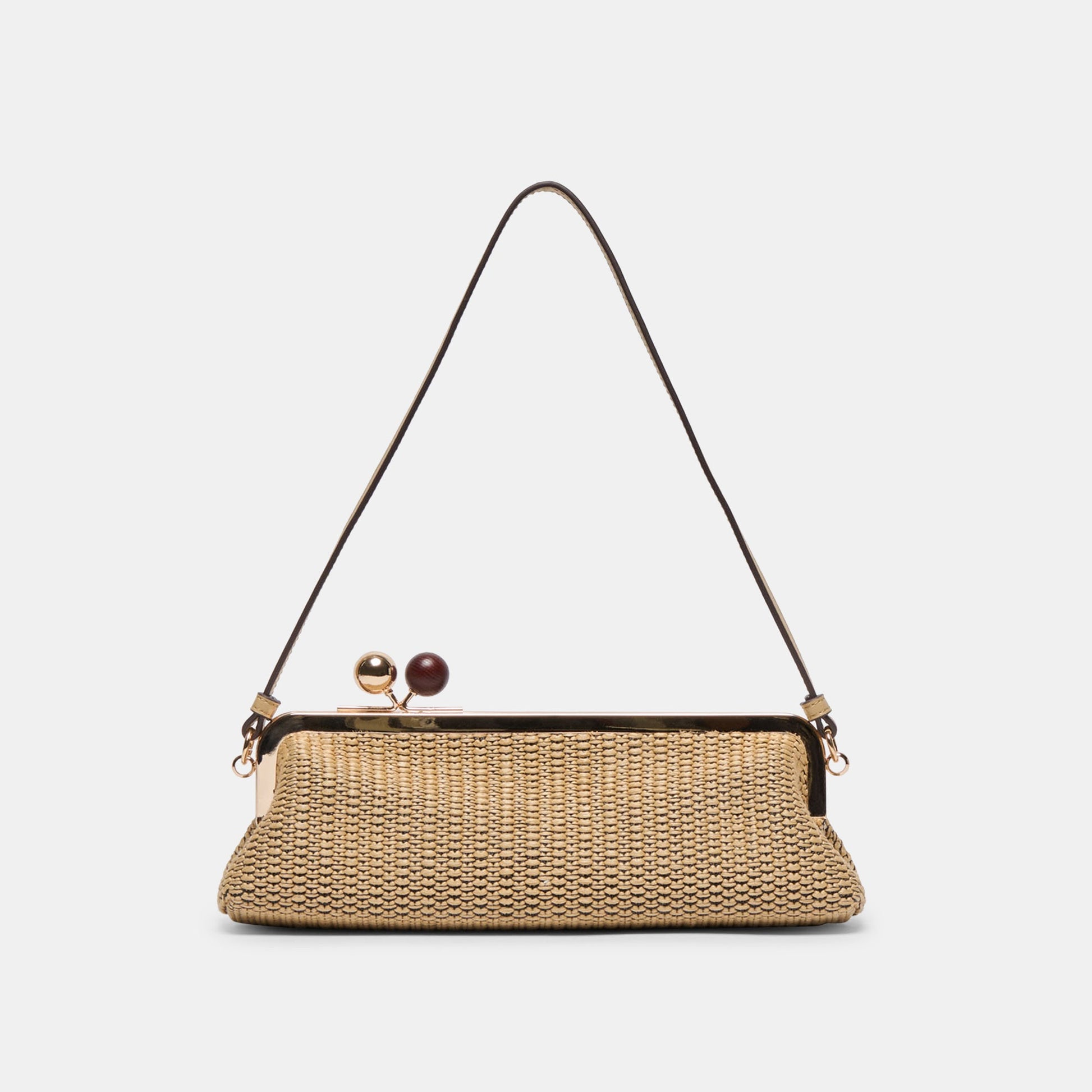 Ambriaa Natural Raffia Shoulder Bag