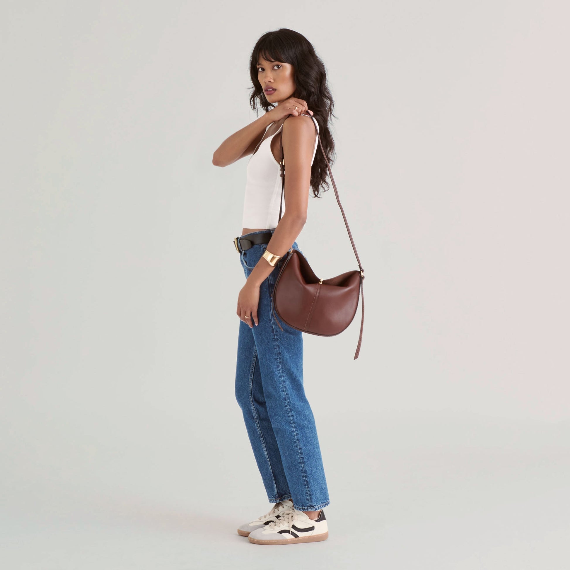 Burano Brown Leather Crossbody