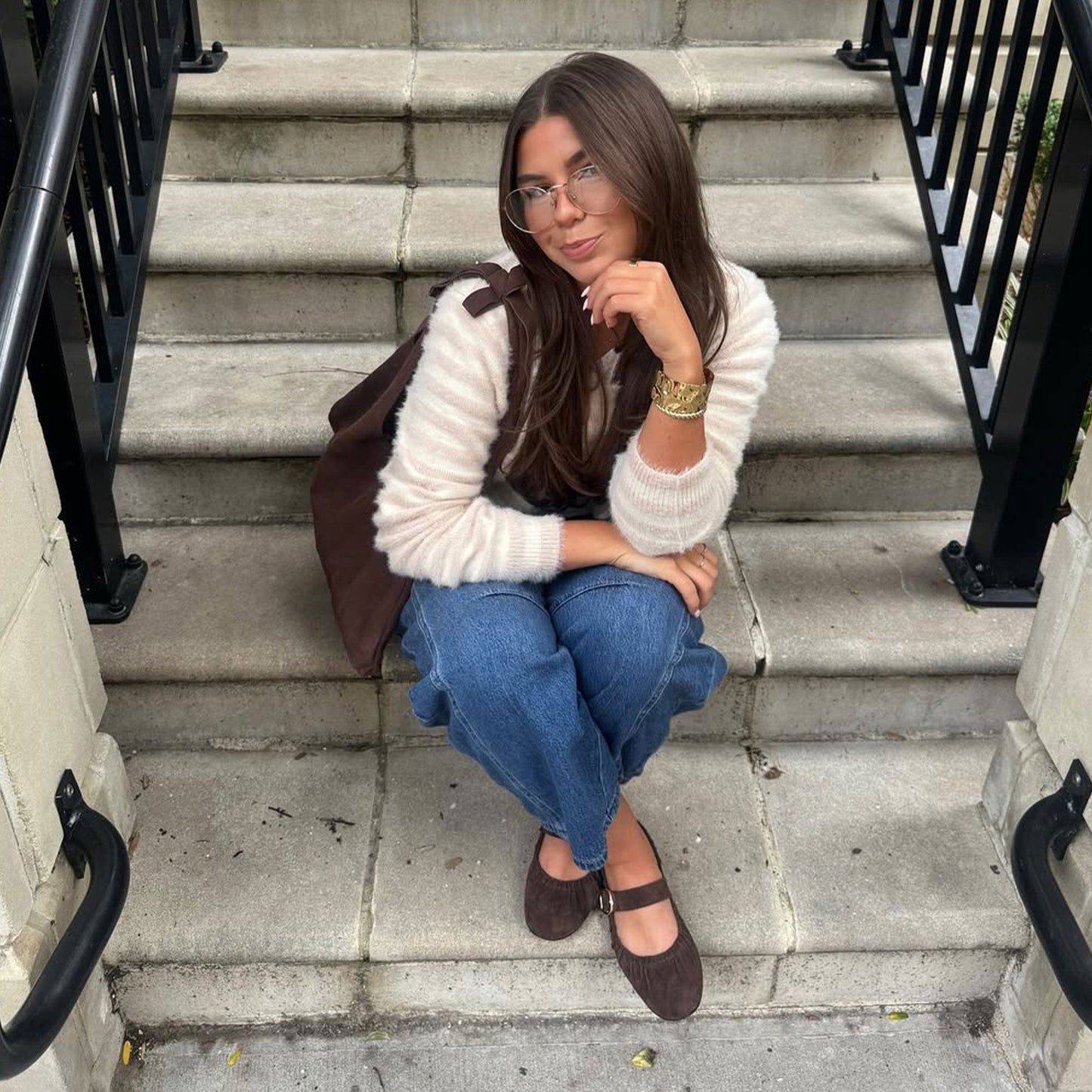Marie Chocolate Suede Tote
