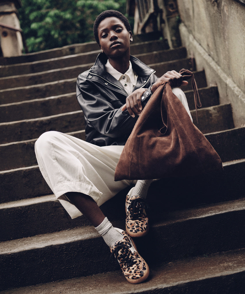Marie Chocolate Suede Tote