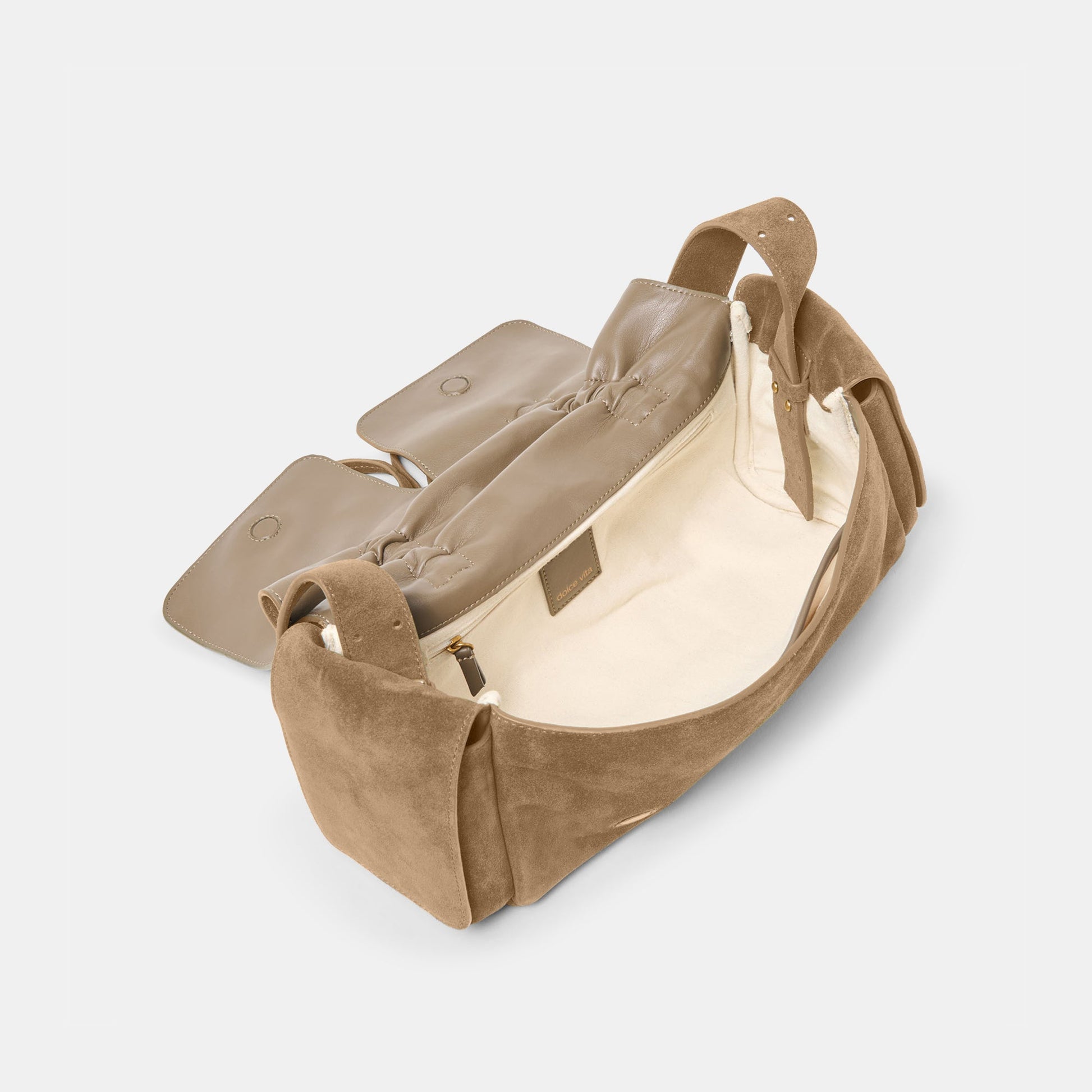 Hudson Olive Suede Shoulder Bag