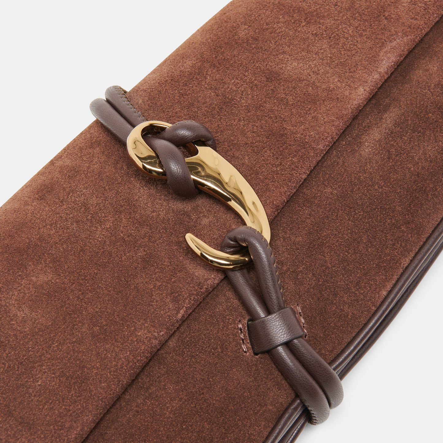 Alice Chocolate Suede Shoulder Bag