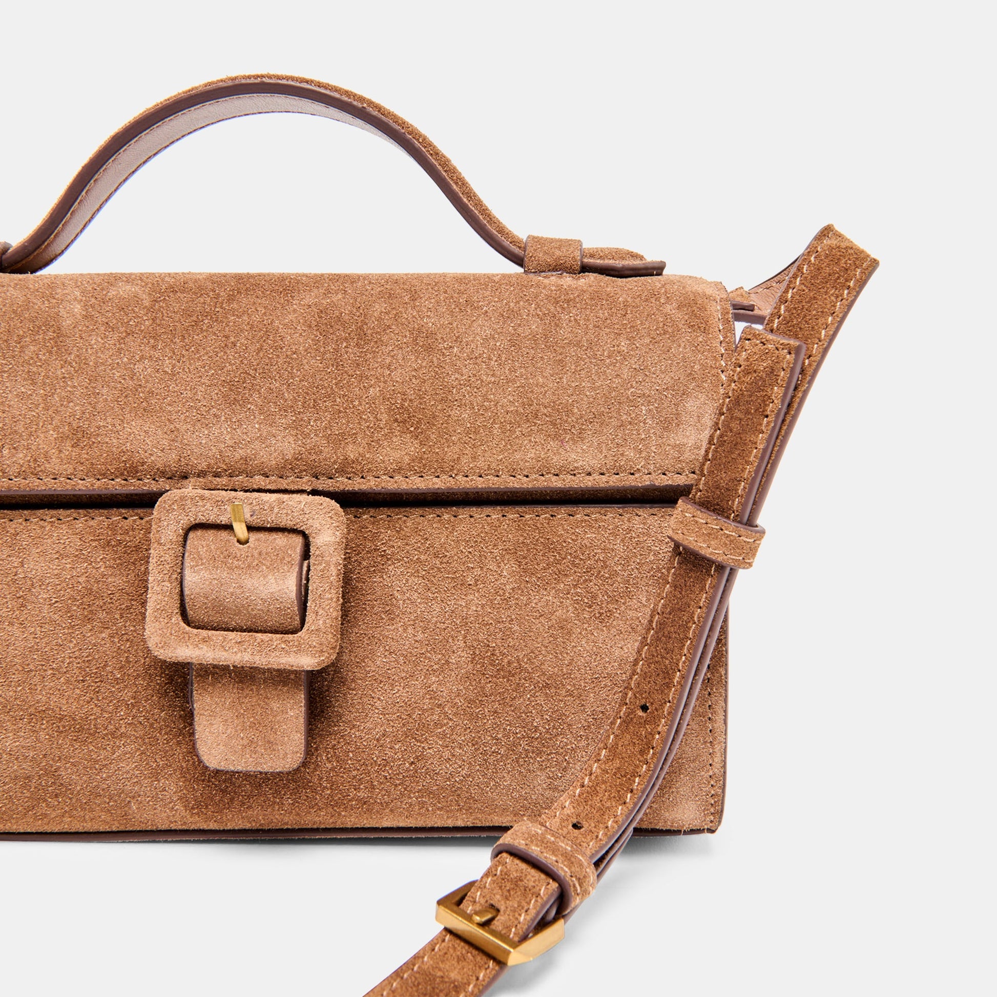 Chris Camel Suede Crossbody