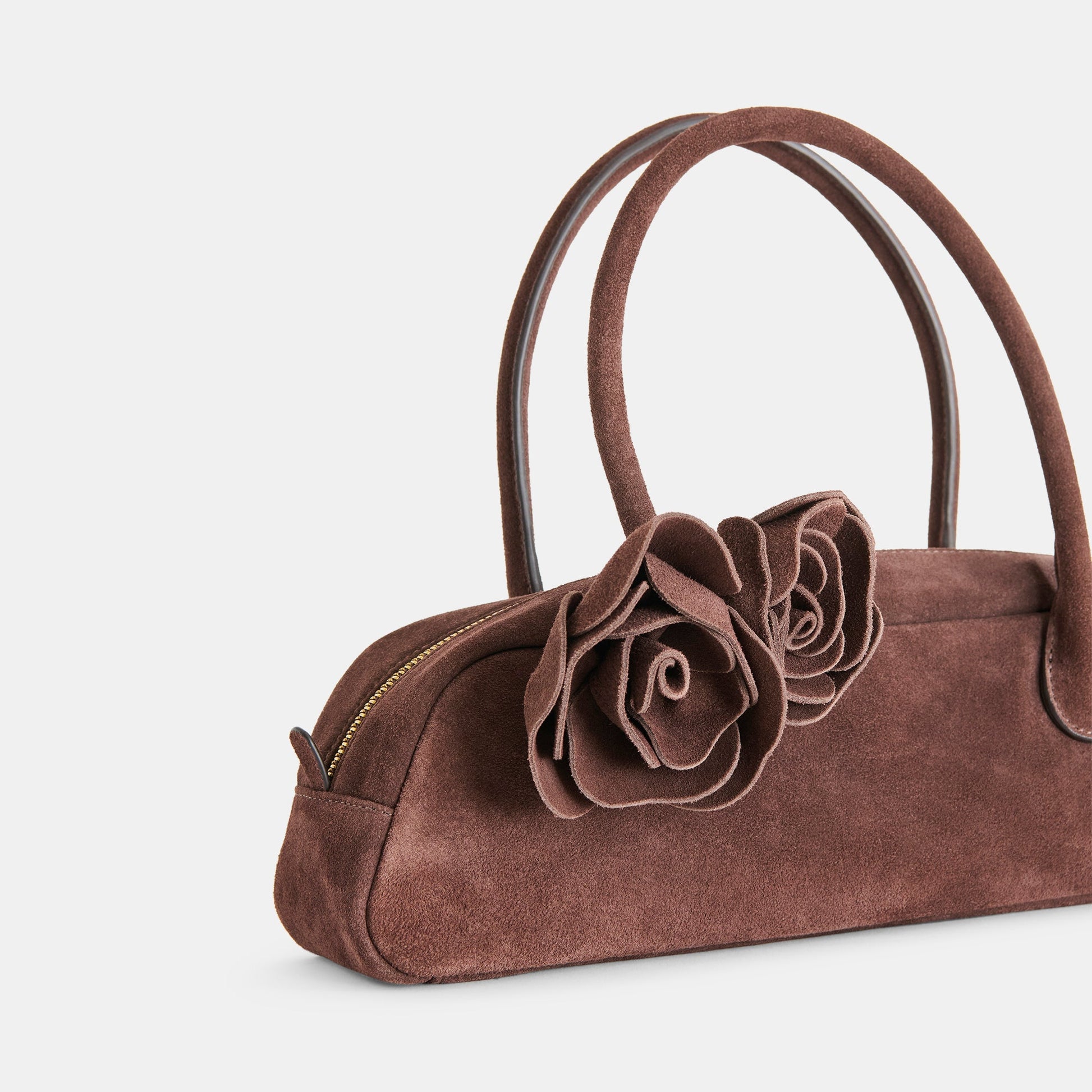 Boracay Chocolate Suede Shoulder Bag