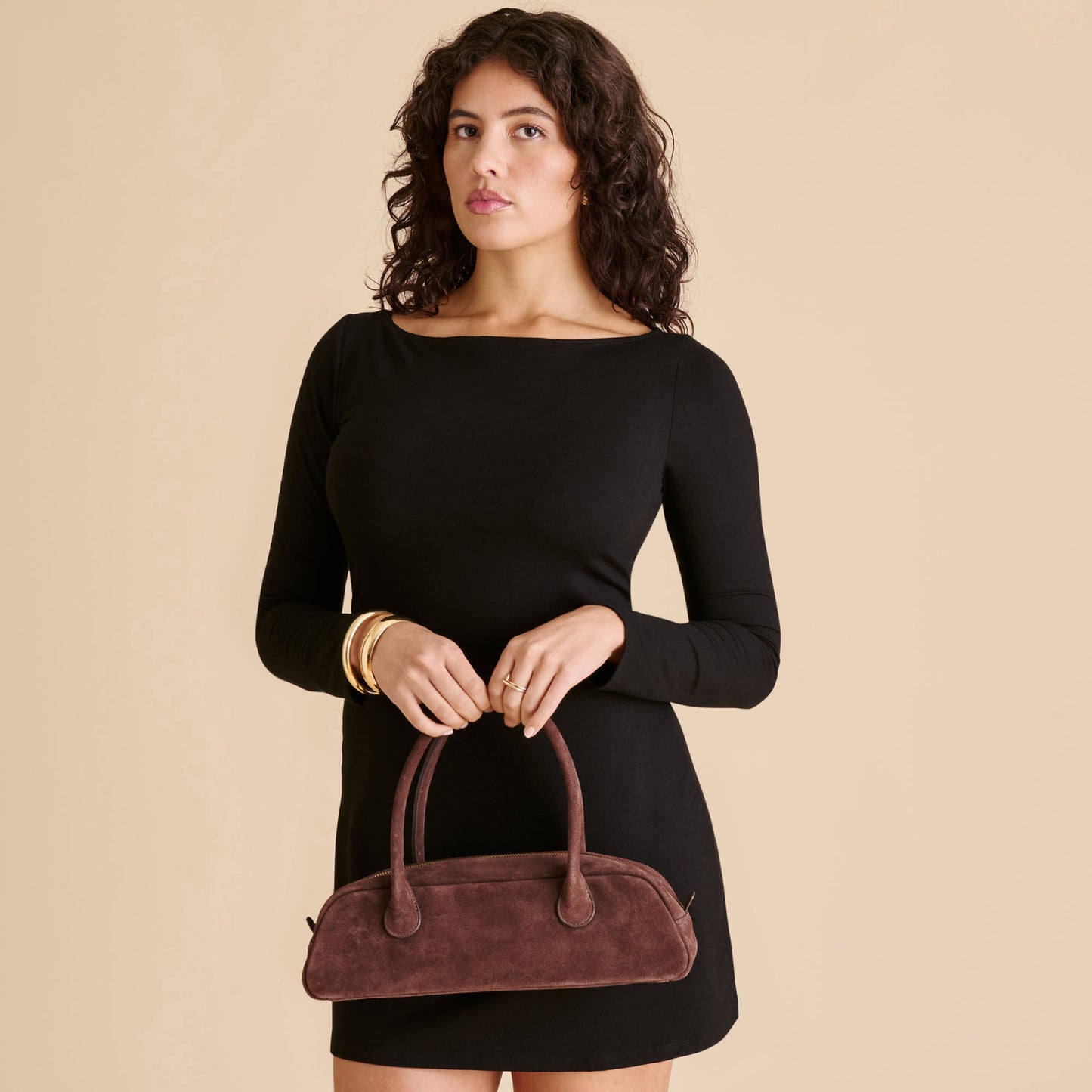 Boracay Chocolate Suede Shoulder Bag