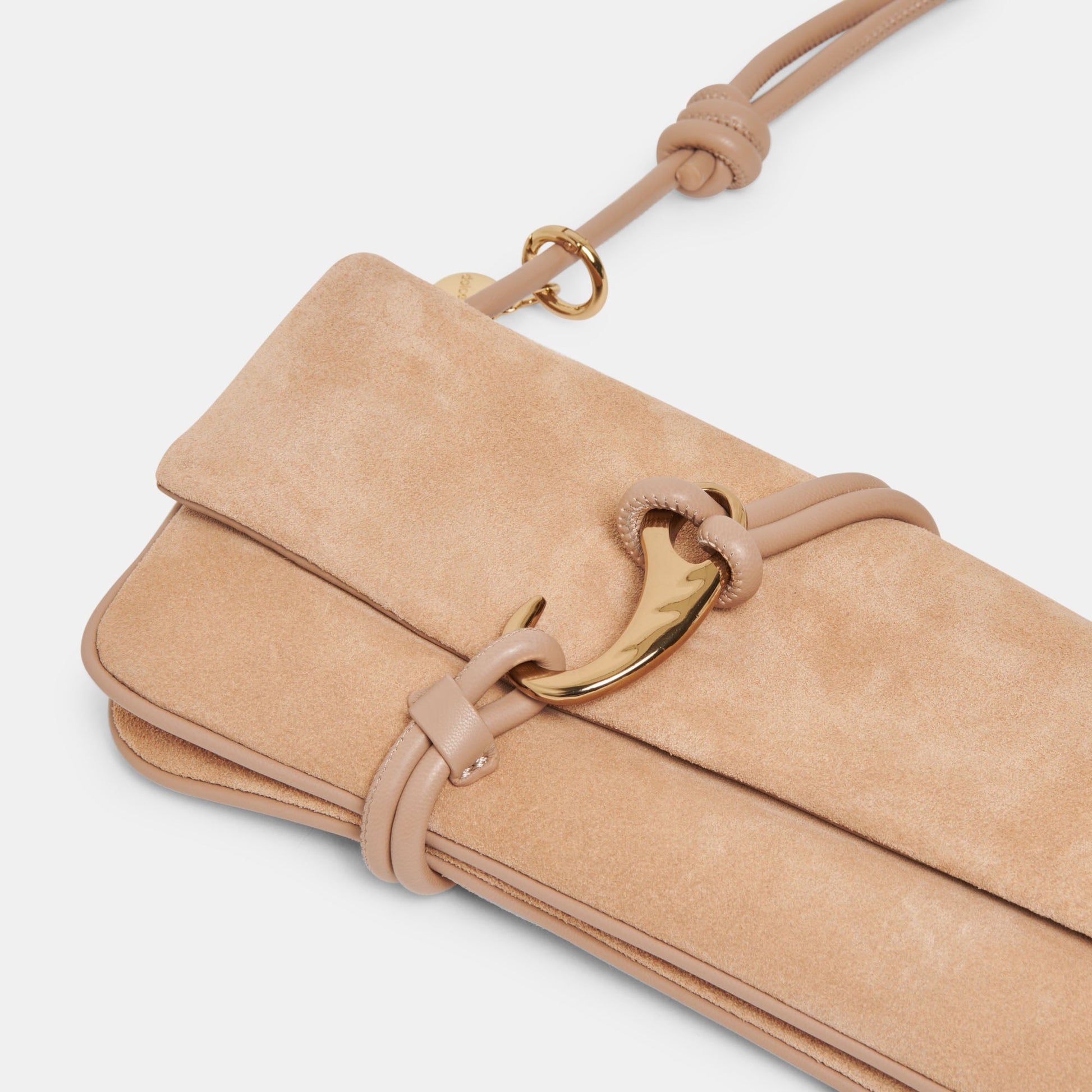 ALICE SHOULDER BAG BEIGE SUEDE
 – Dolce Vita
