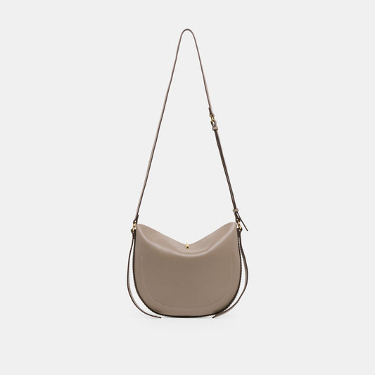 Burano Grey Leather Crossbody