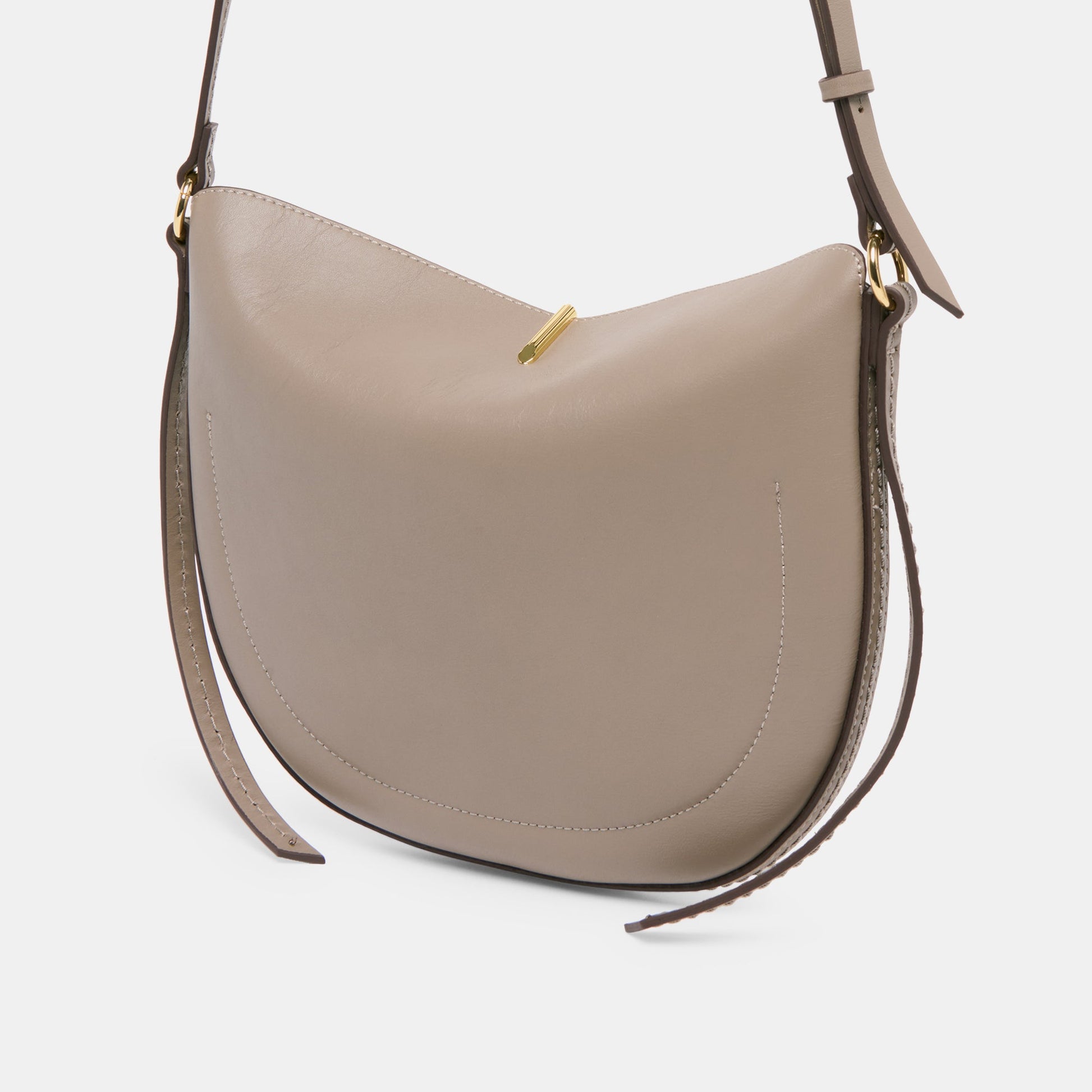 Burano Grey Leather Crossbody