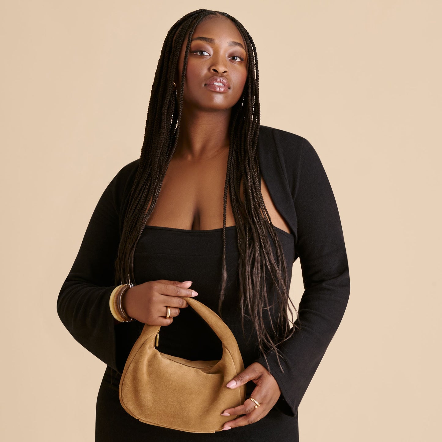 Frankie Brown Suede Handbag
