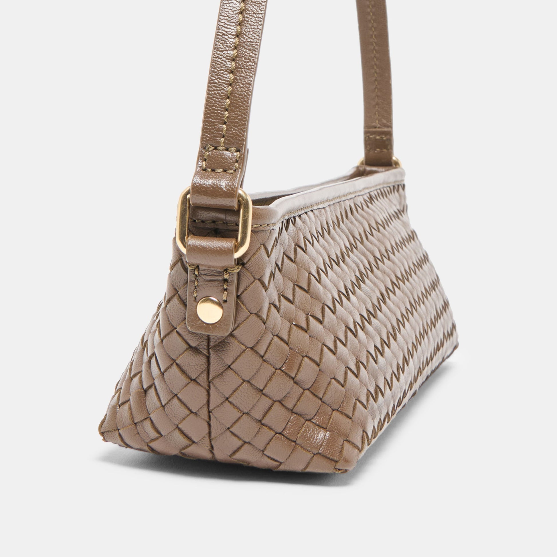 Savaii Brown Woven Leather Shoulder Bag