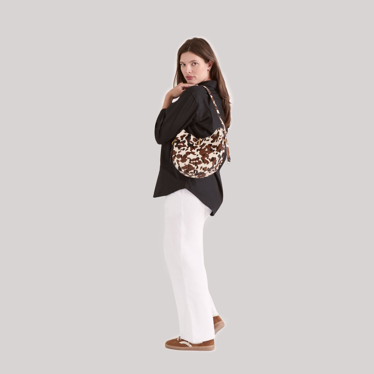 Bree Cocoa Calf Hair Shoulder Bag