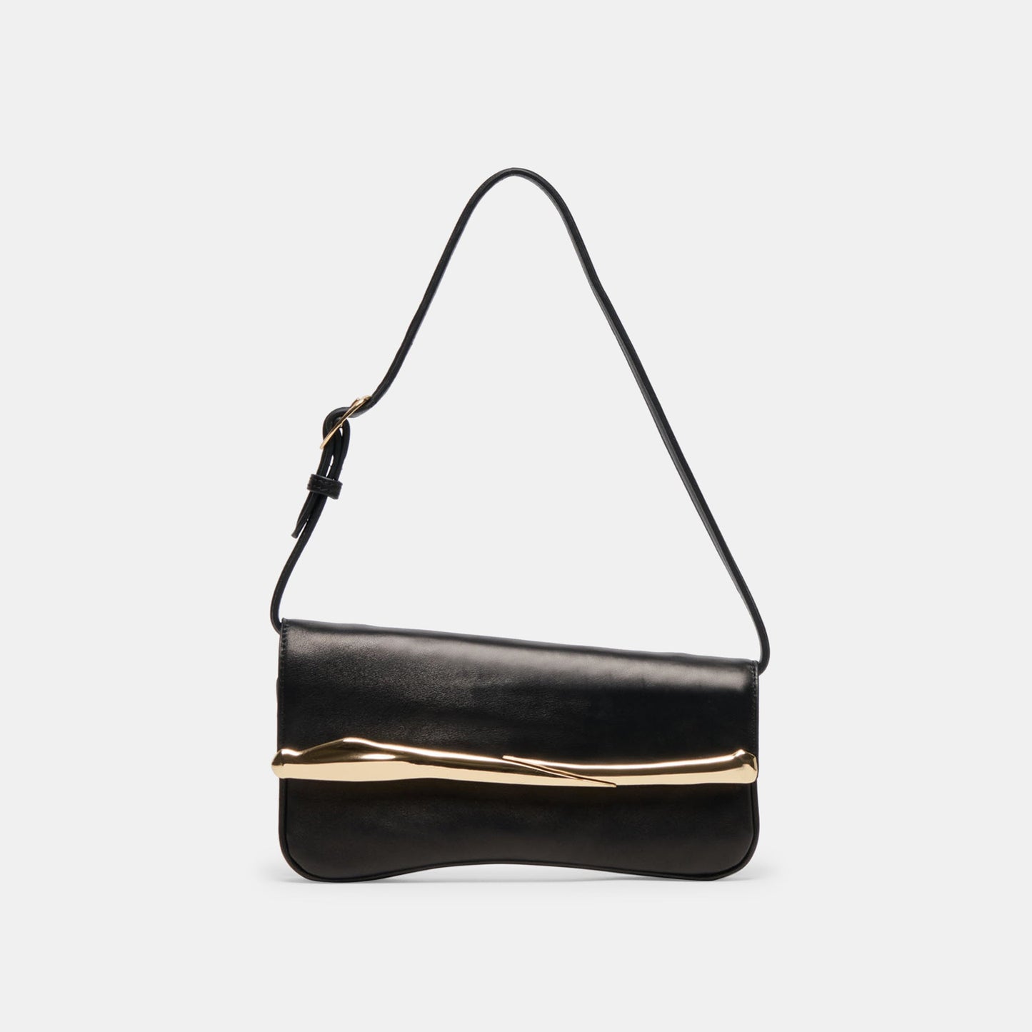 Azura Black Leather Shoulder Bag