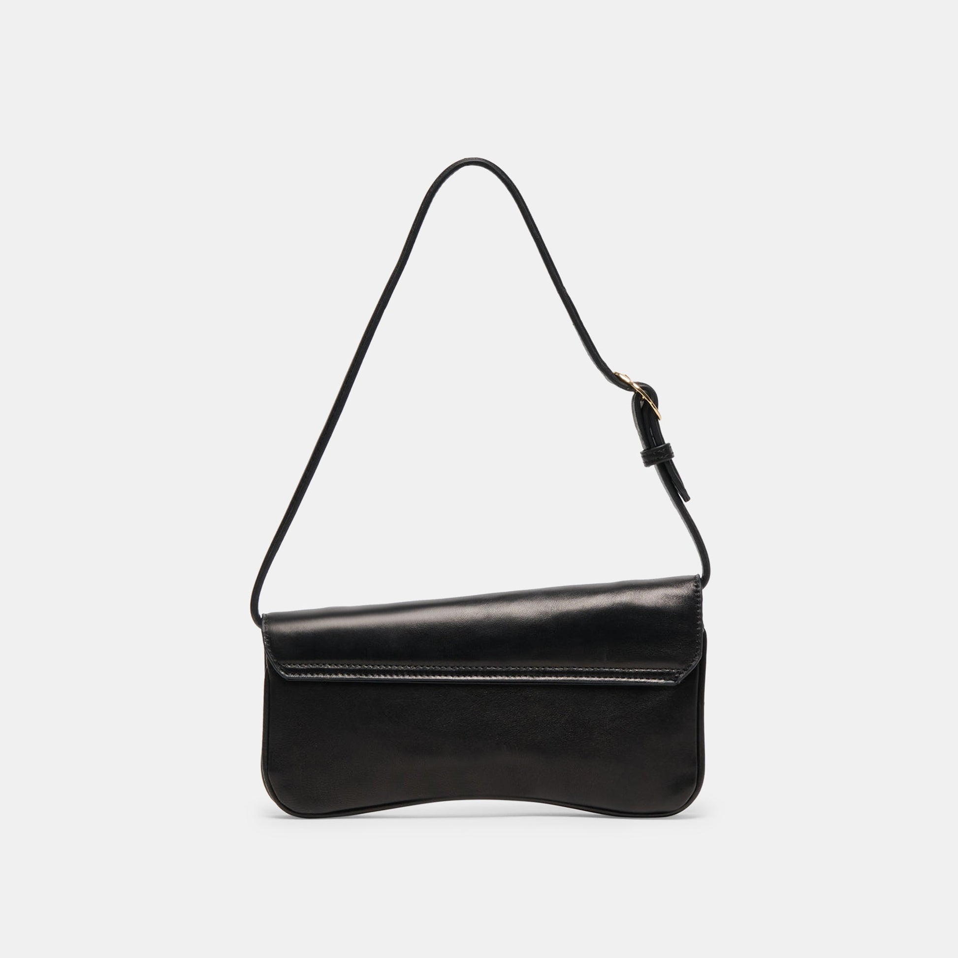 Azura Black Leather Shoulder Bag