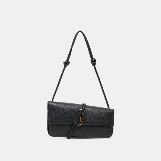 ALICE Black Leather Shoulder Bag