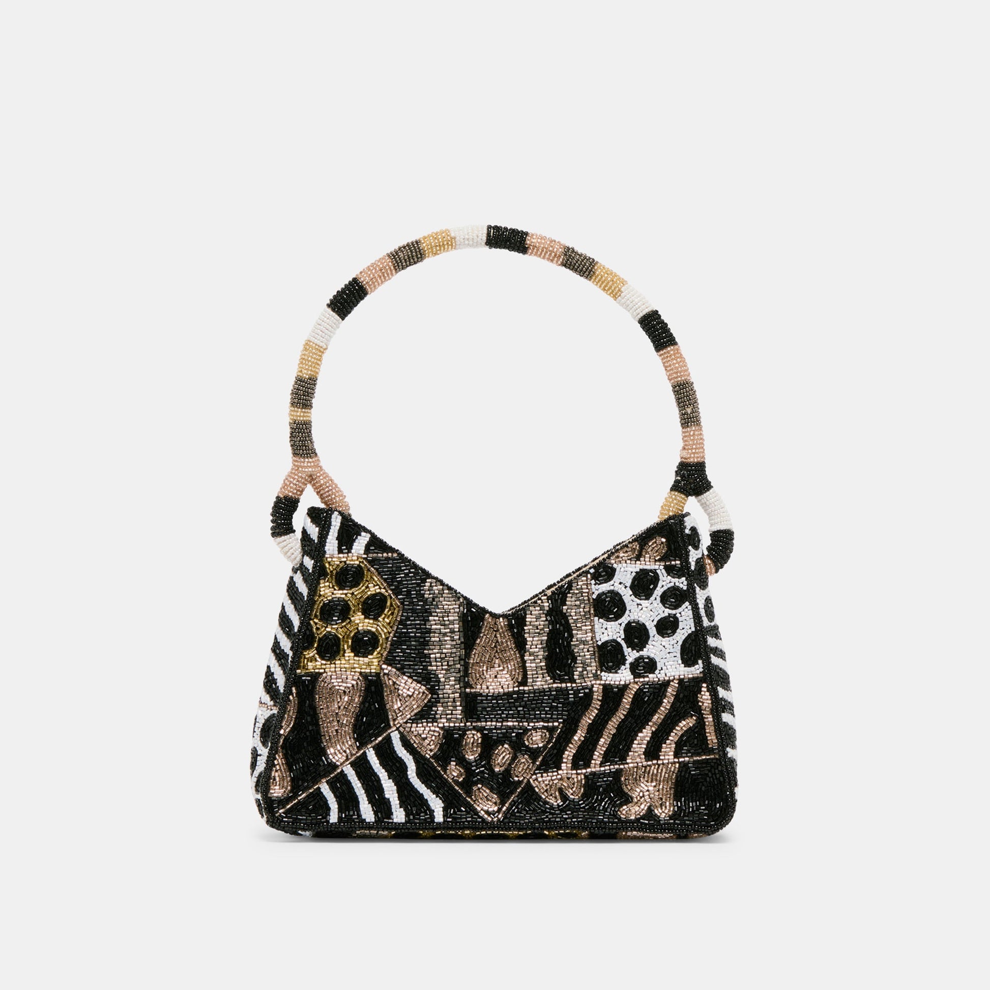Amelia Dark Multi Beaded Shoulder Bag