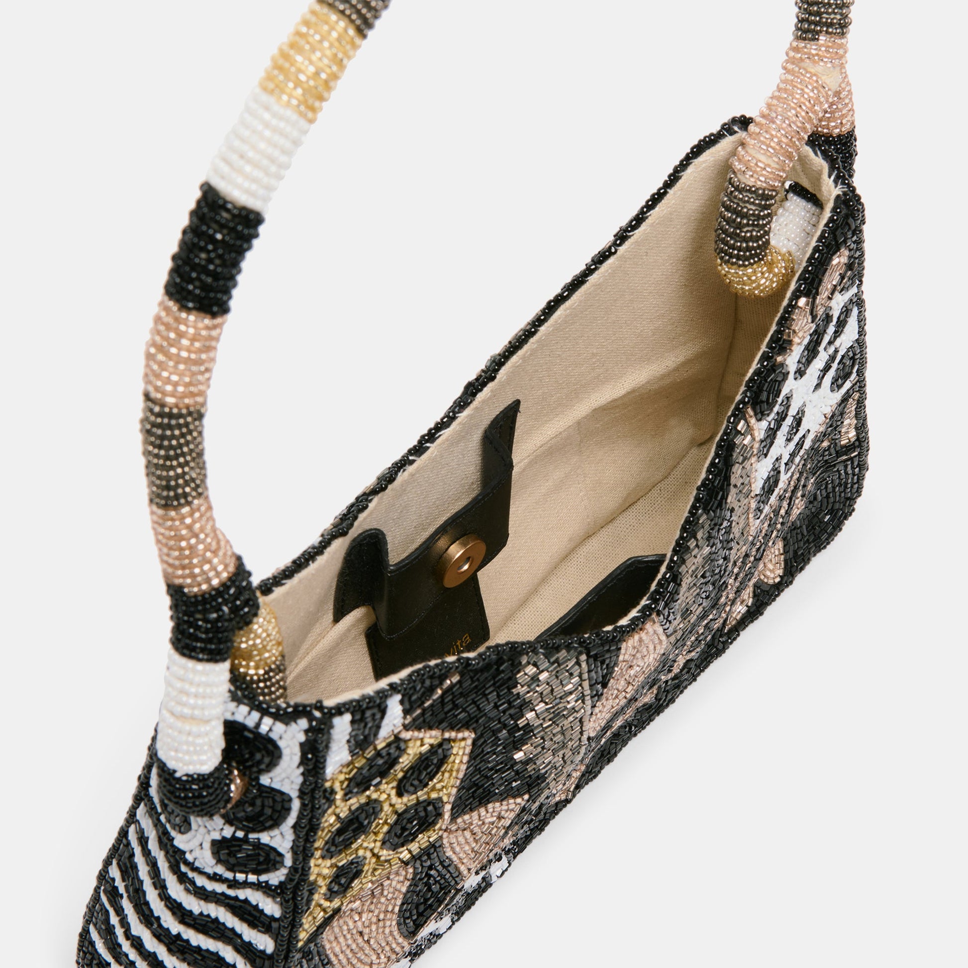 Amelia Dark Multi Beaded Shoulder Bag