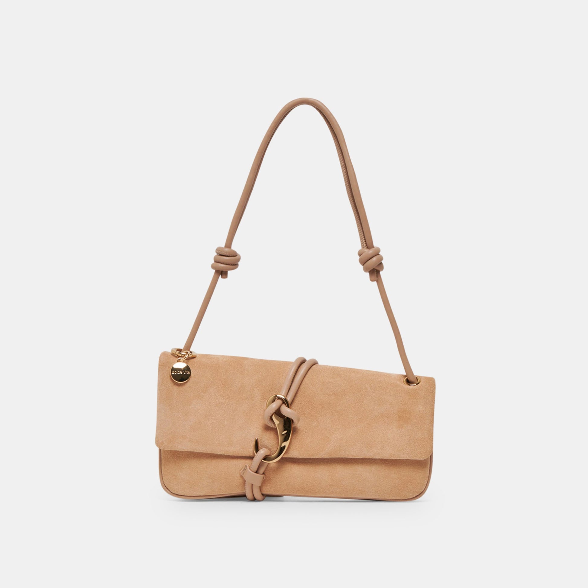 ALICE SHOULDER BAG BEIGE SUEDE
 – Dolce Vita