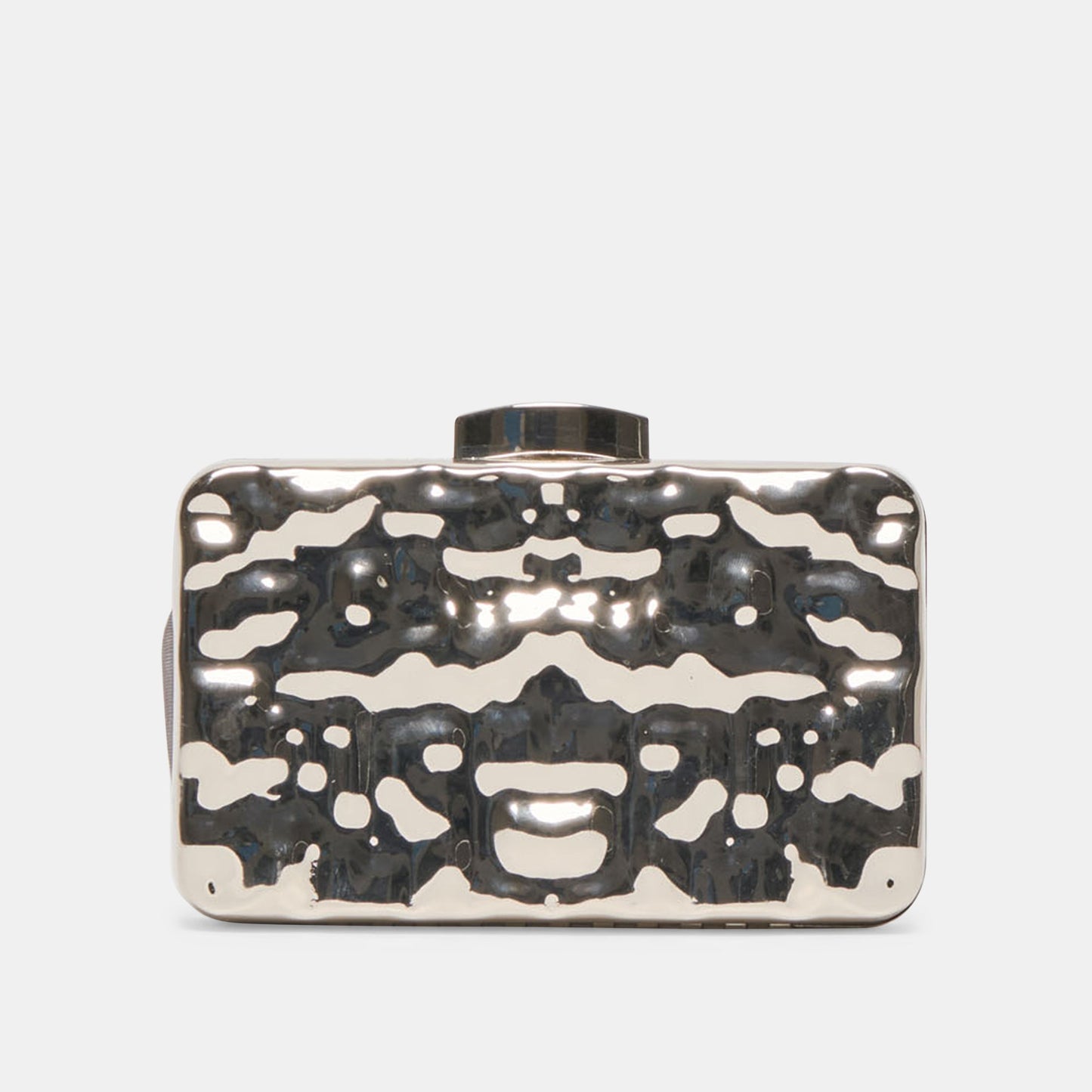 Delia Silver Metal Clutch