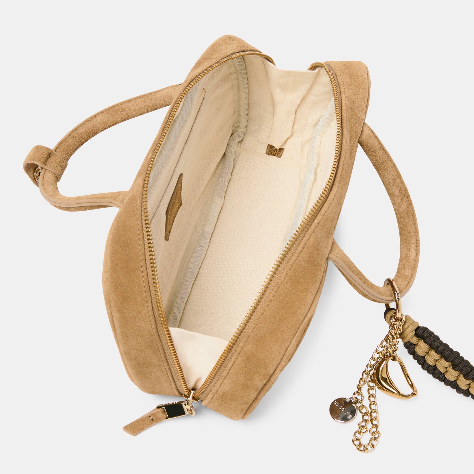 SANTINA HANDBAG TAUPE SUEDE
 – Dolce Vita